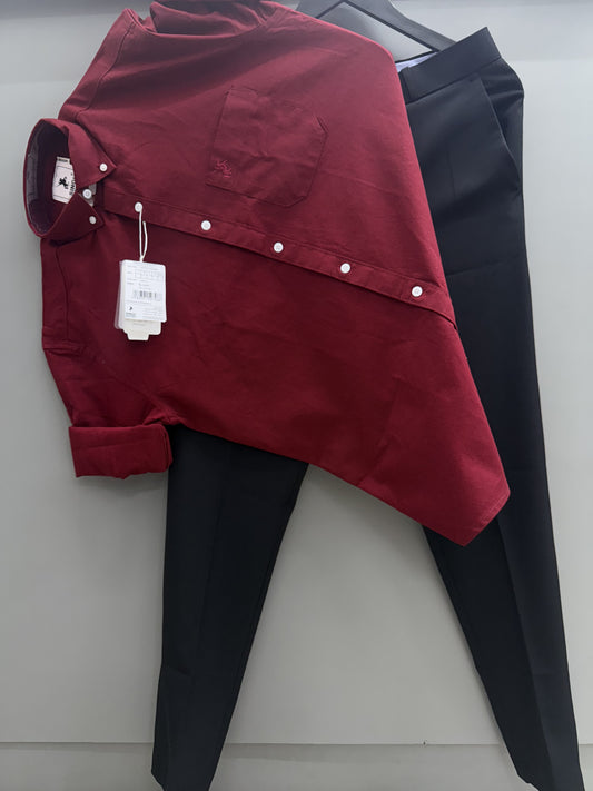 Cotton Oxford Shirt With Trouser (Combo)