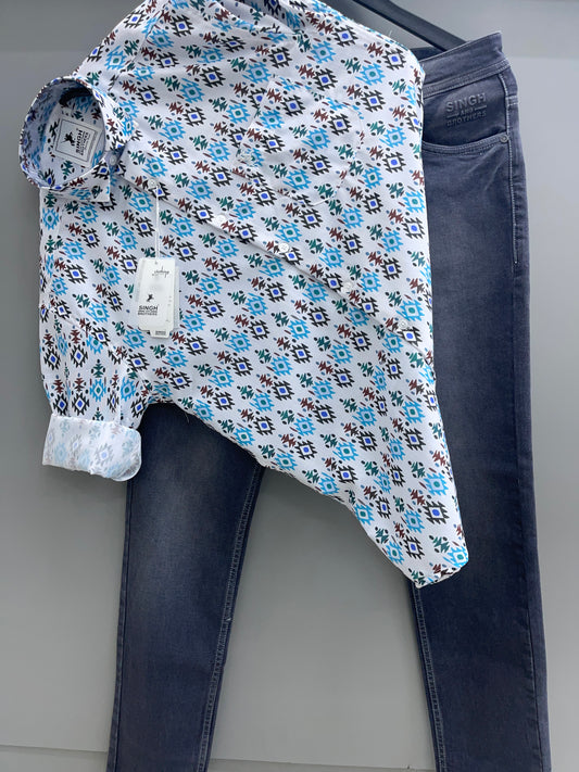 Printed Shirt with Denim jeans (Combo)