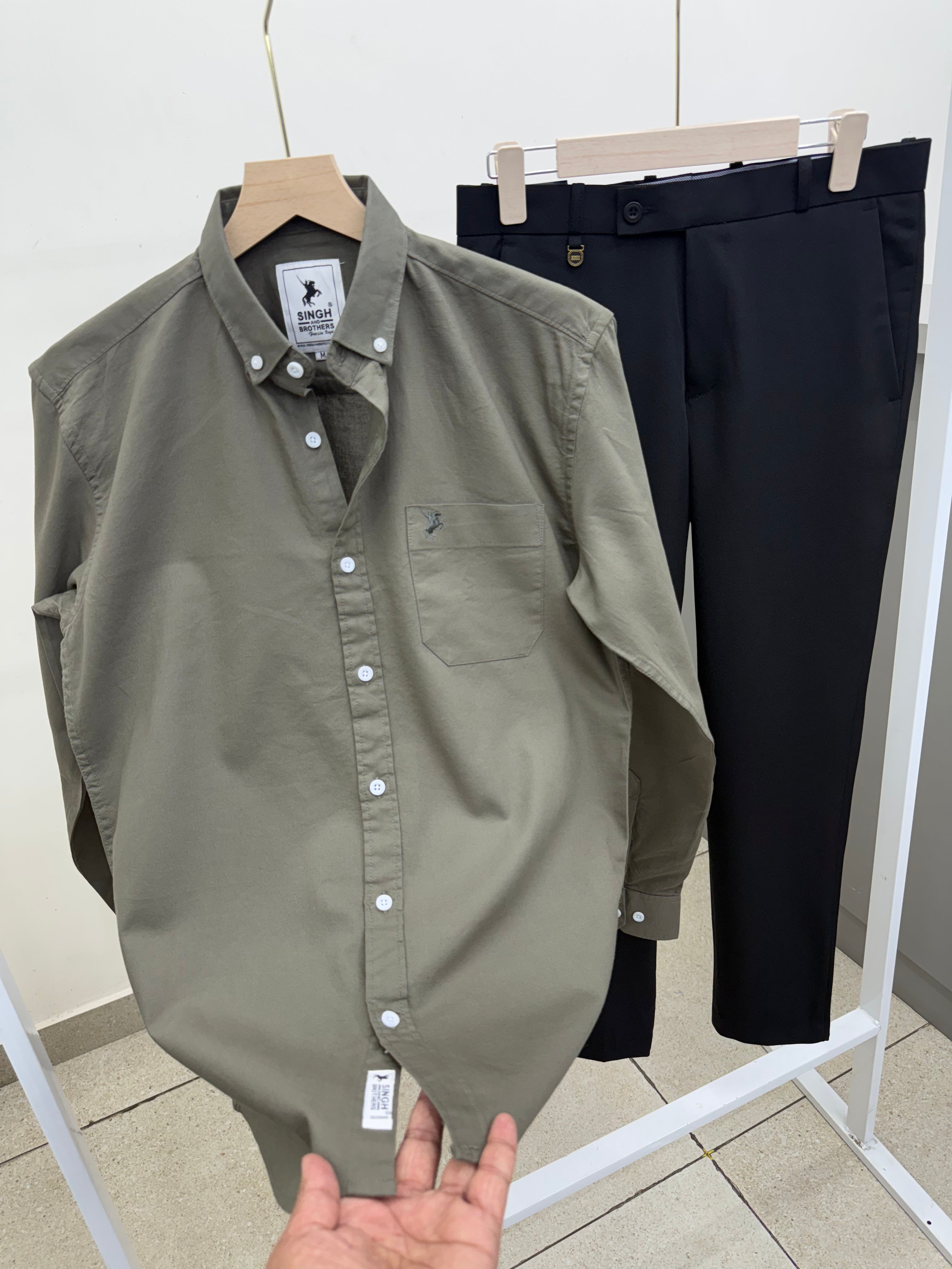Cotton Oxford Shirt With Formal Pant