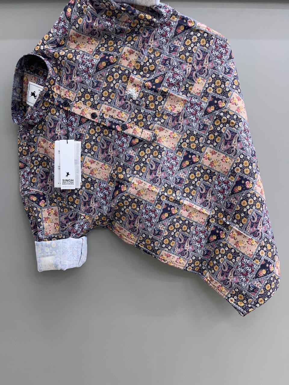 Blue Printed Short Kurta