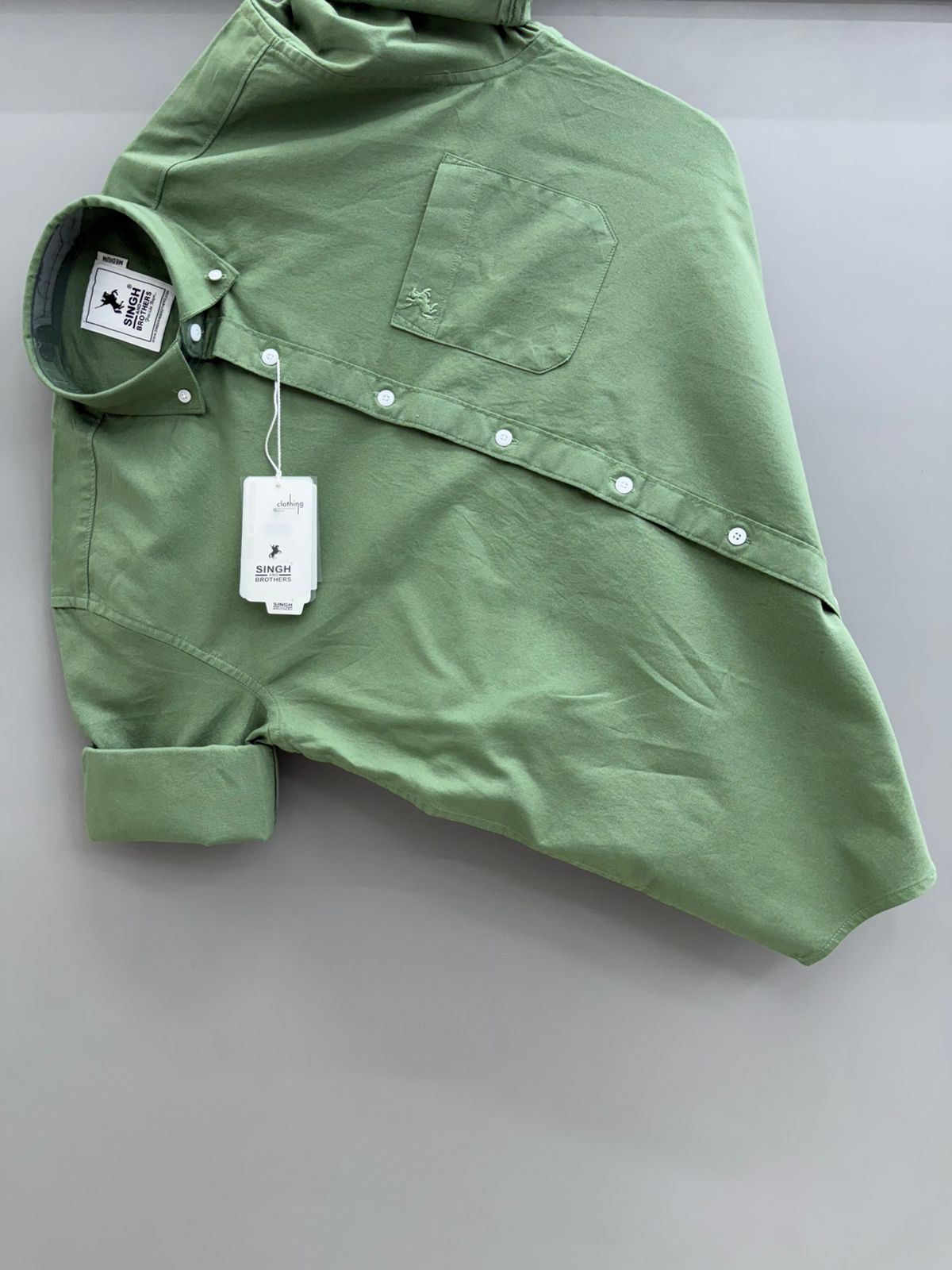 Cotton Oxford BD- Olive Green