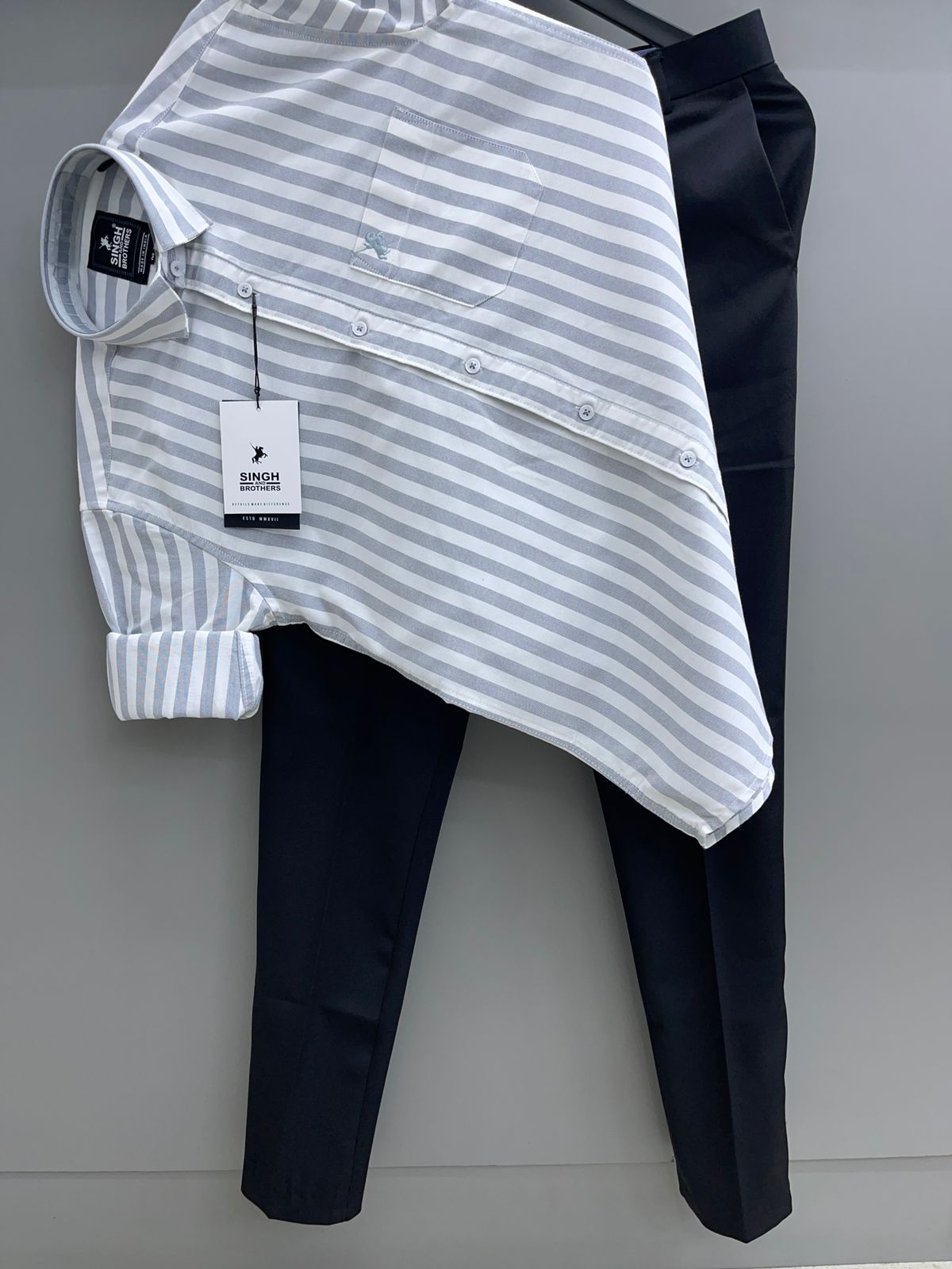 Strip Shirt With Trouser Pant