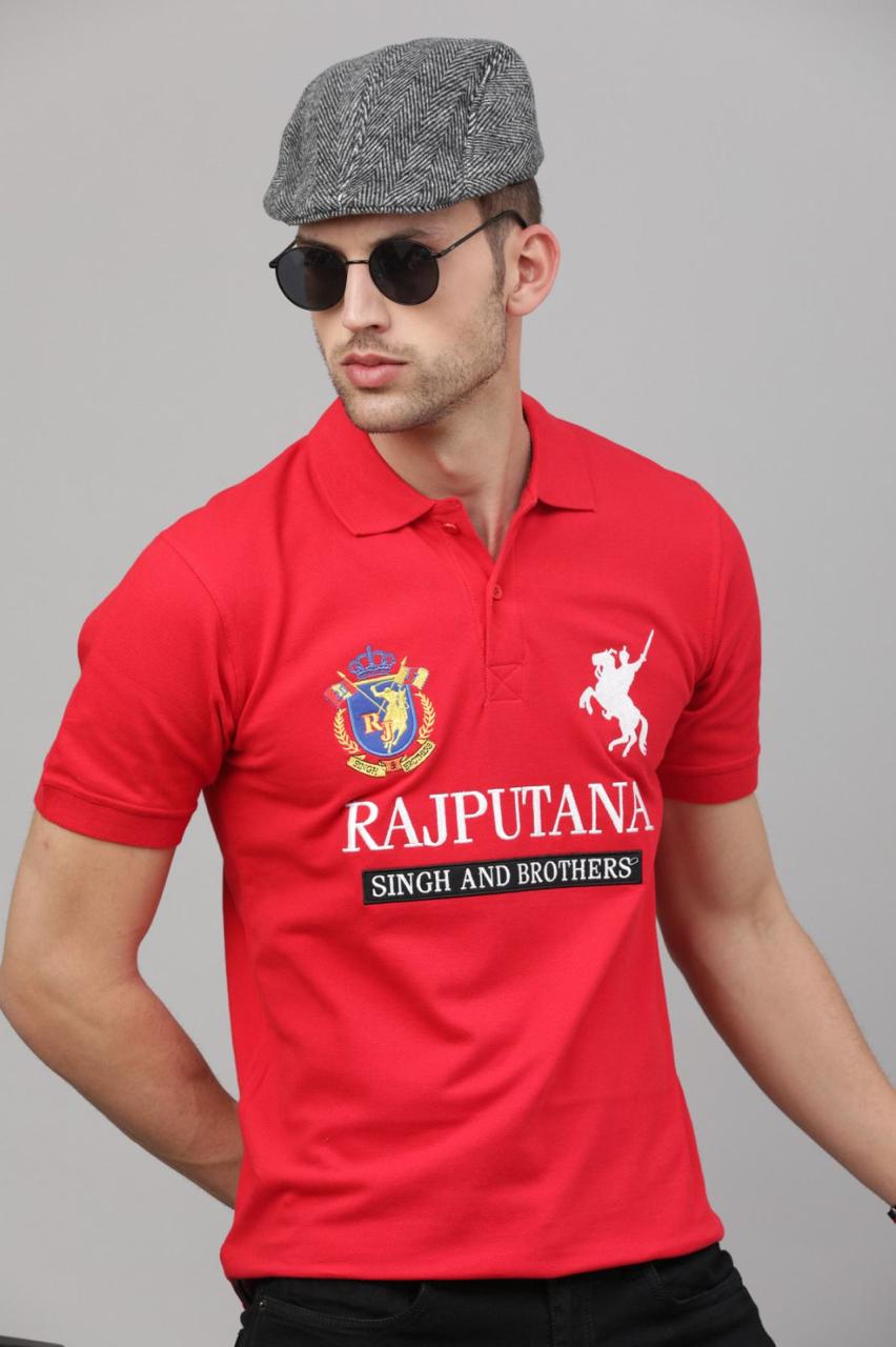 Red Polo H/S Rajputana T-shirt