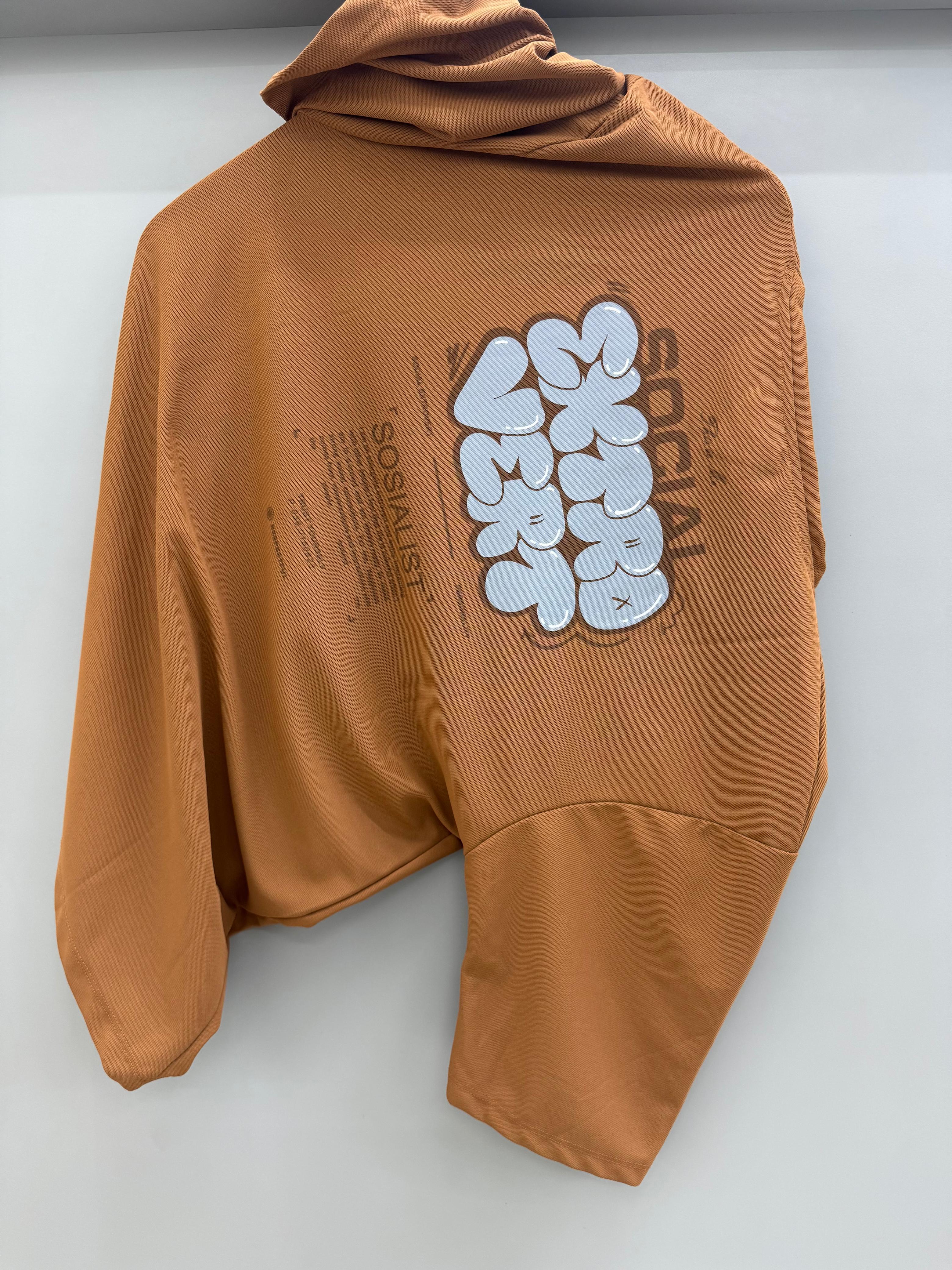 Drop Sholder brown Printed T-shirts