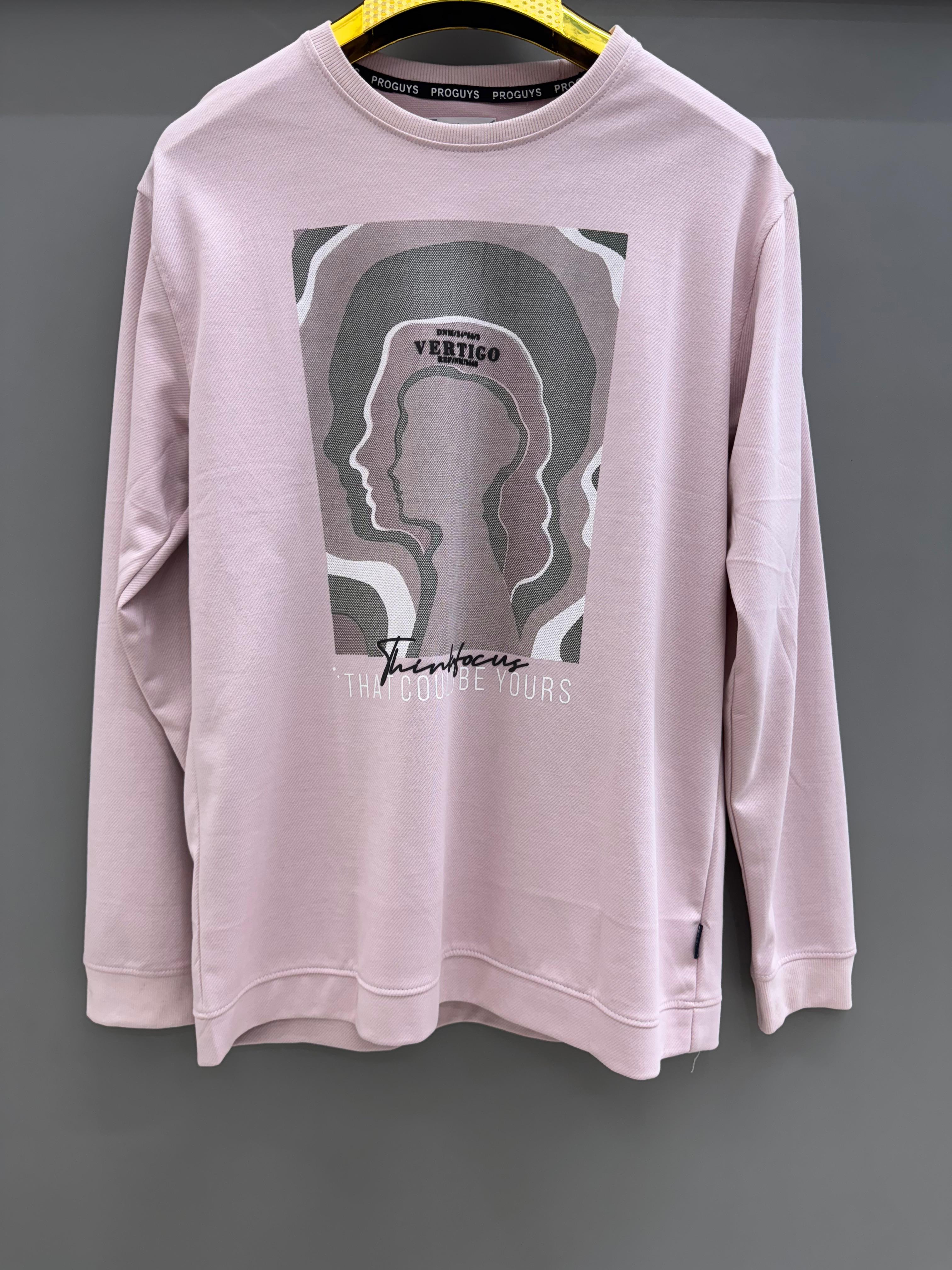 light pink Round Neck F/S T-shirts