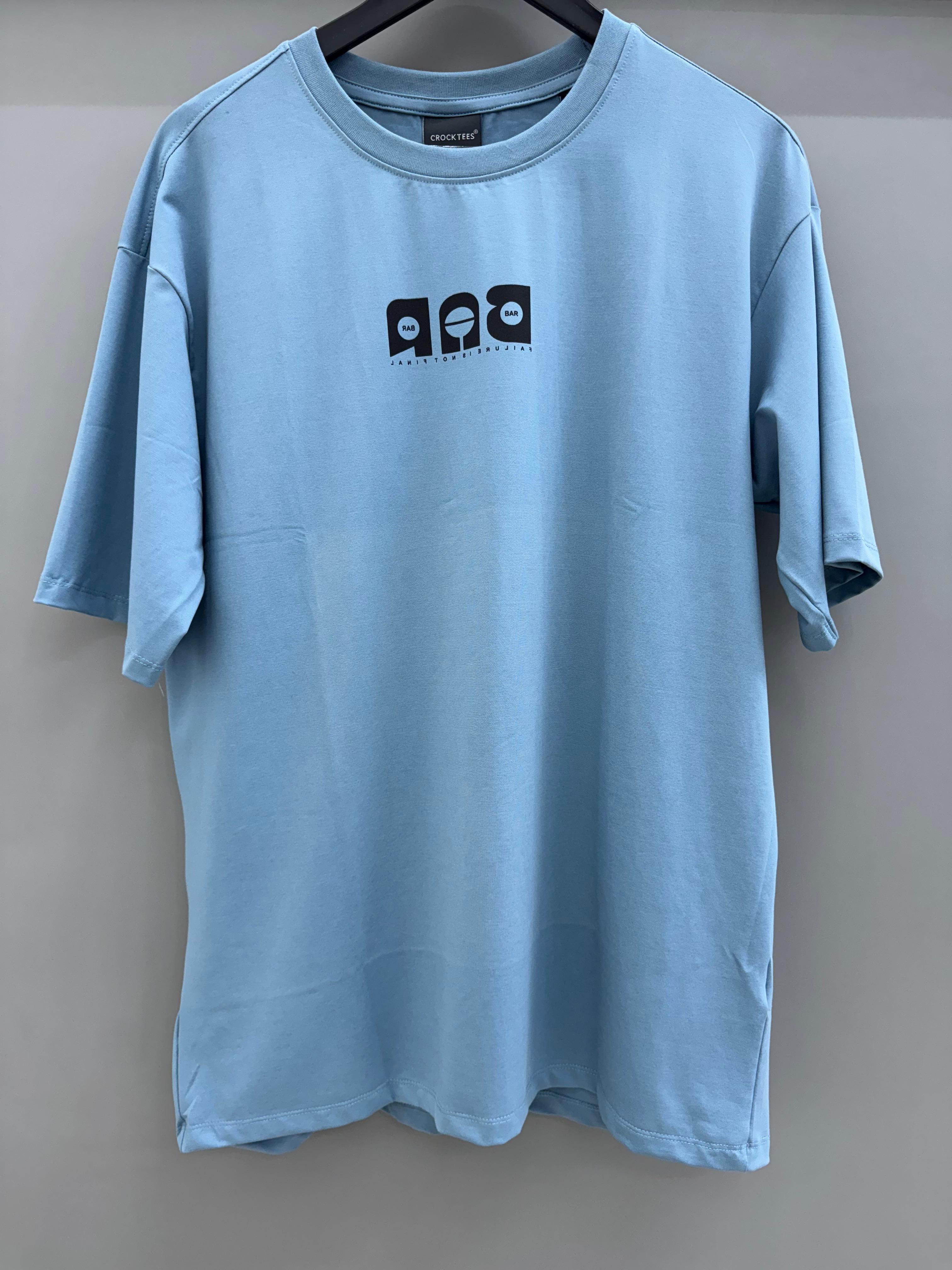 Drop Sholder blue Printed T-shirts