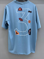 Drop Sholder blue Printed T-shirts