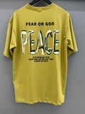 Drop Sholder yellow Printed T-shirts