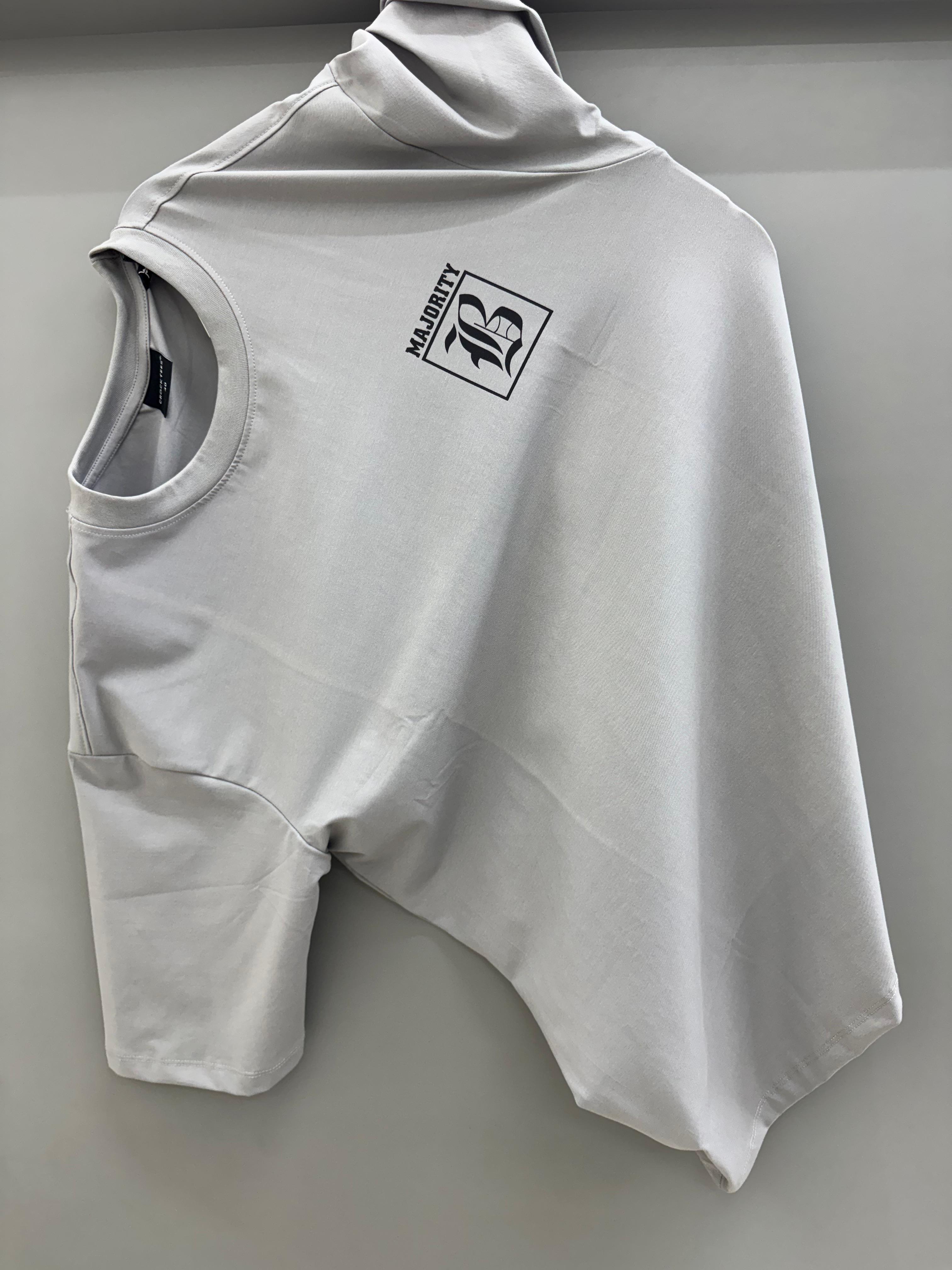 Drop Sholder light grey Printed T-shirts