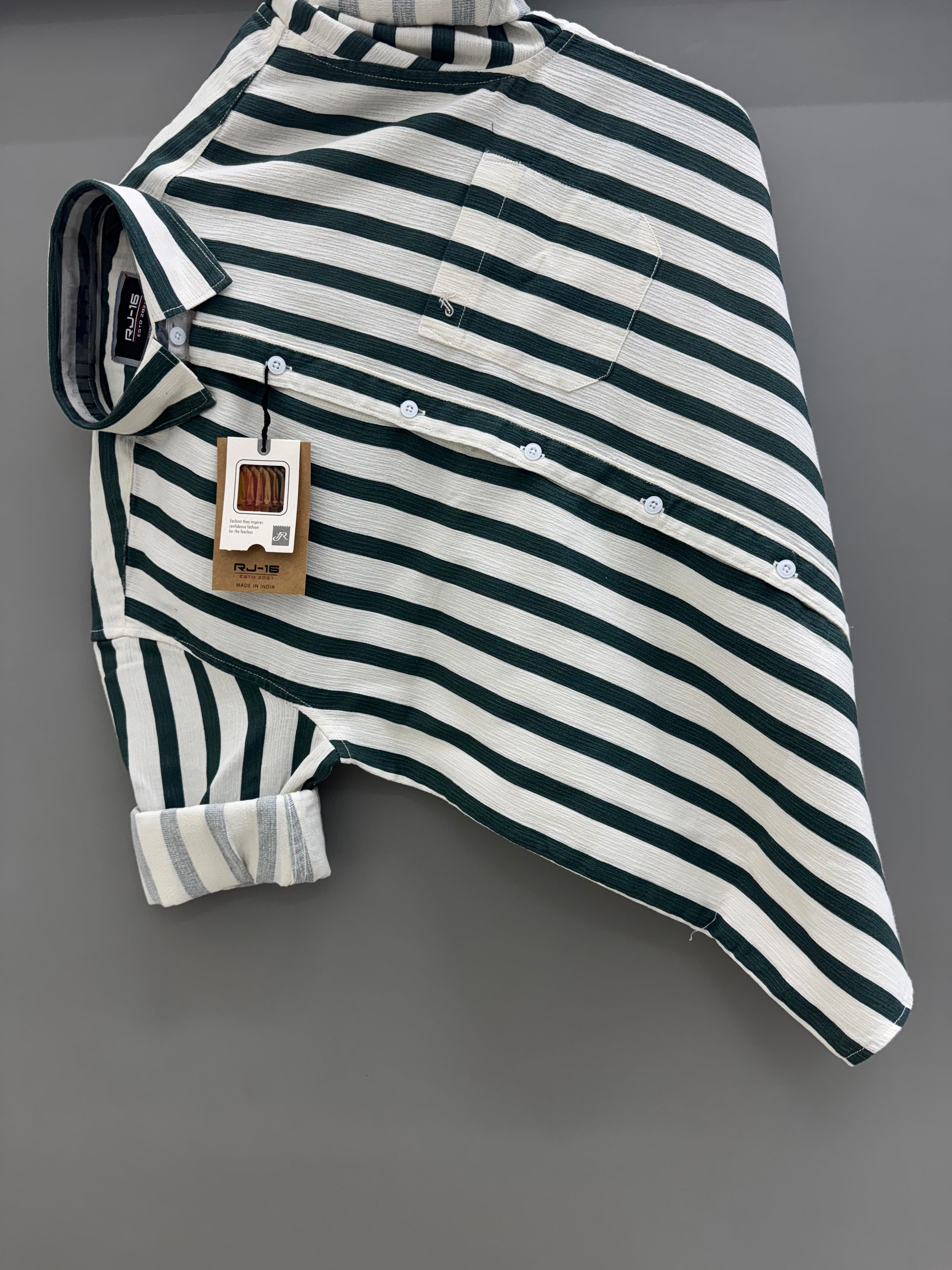 green broad strip Shirt