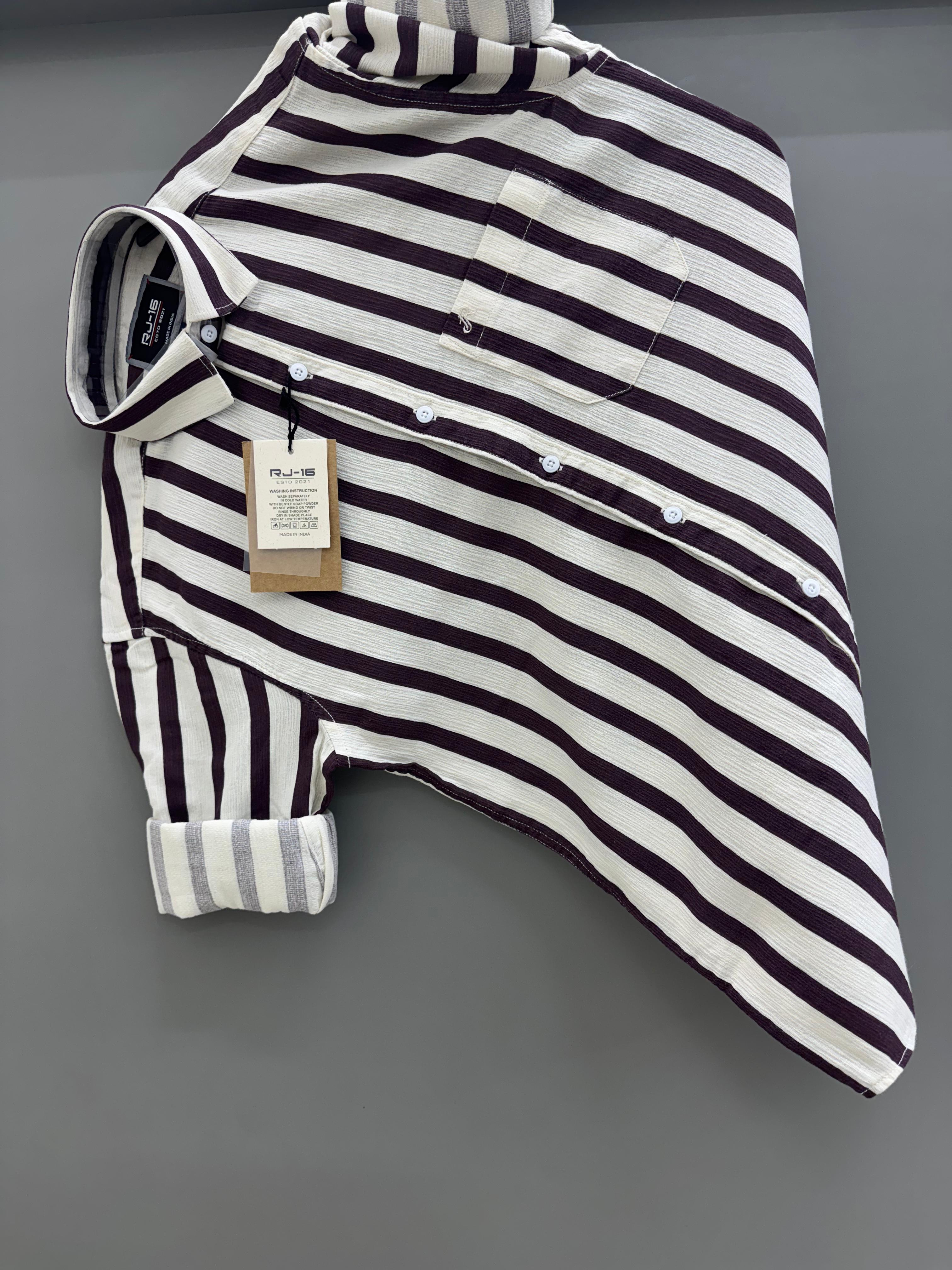 maroon broad strip Shirt