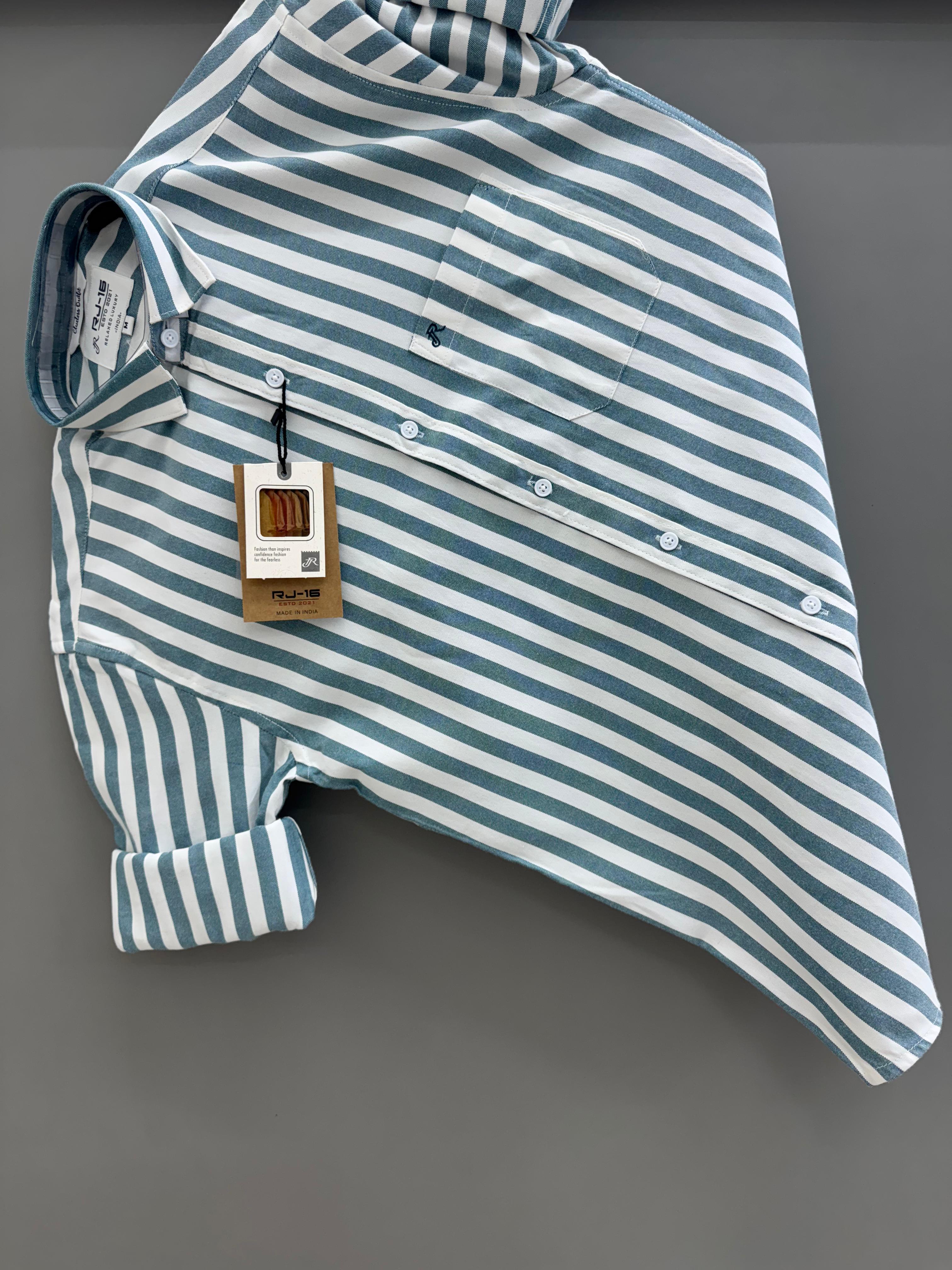 green and white strip Shirt