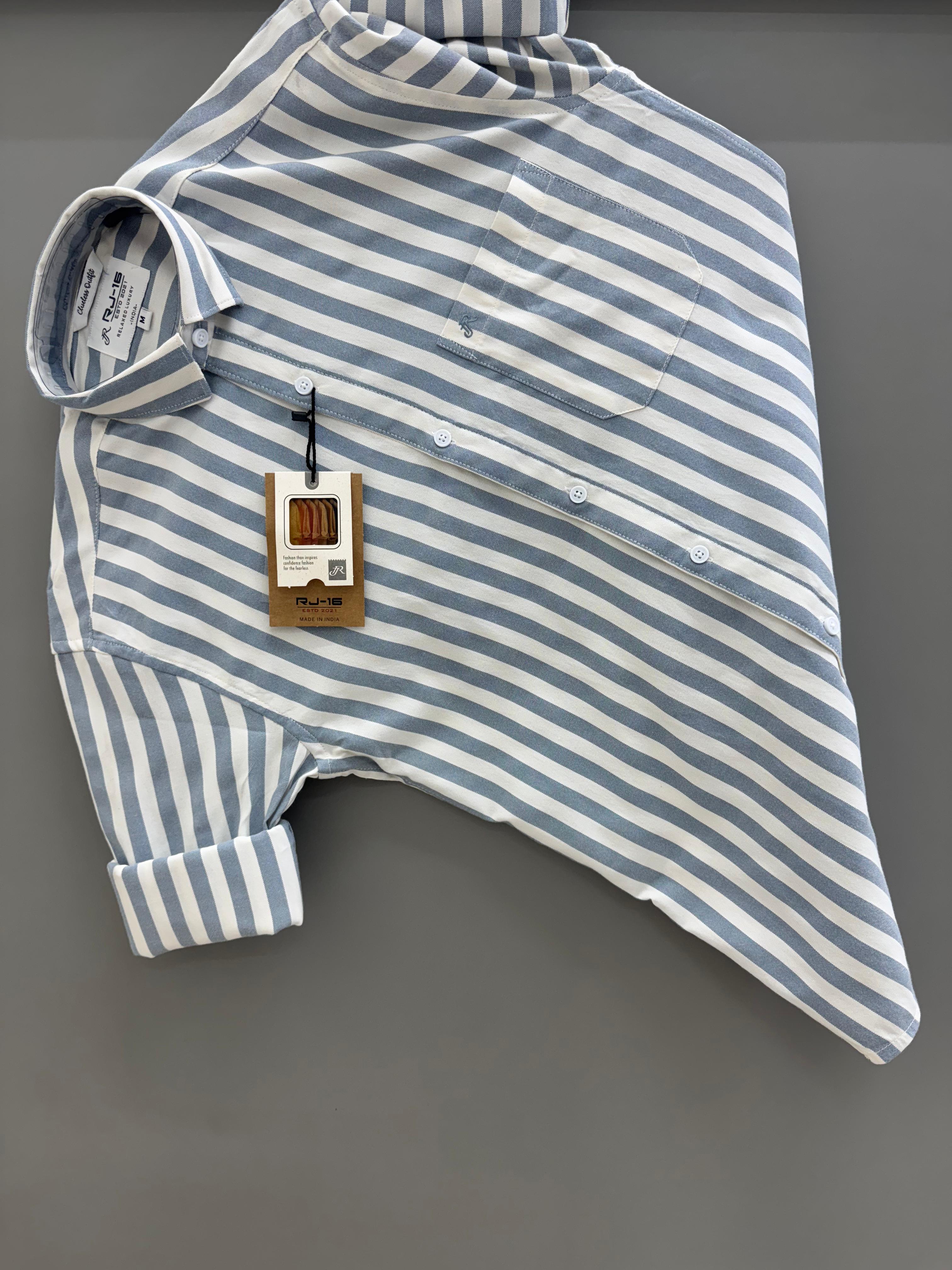 light grey and white strip Shirt