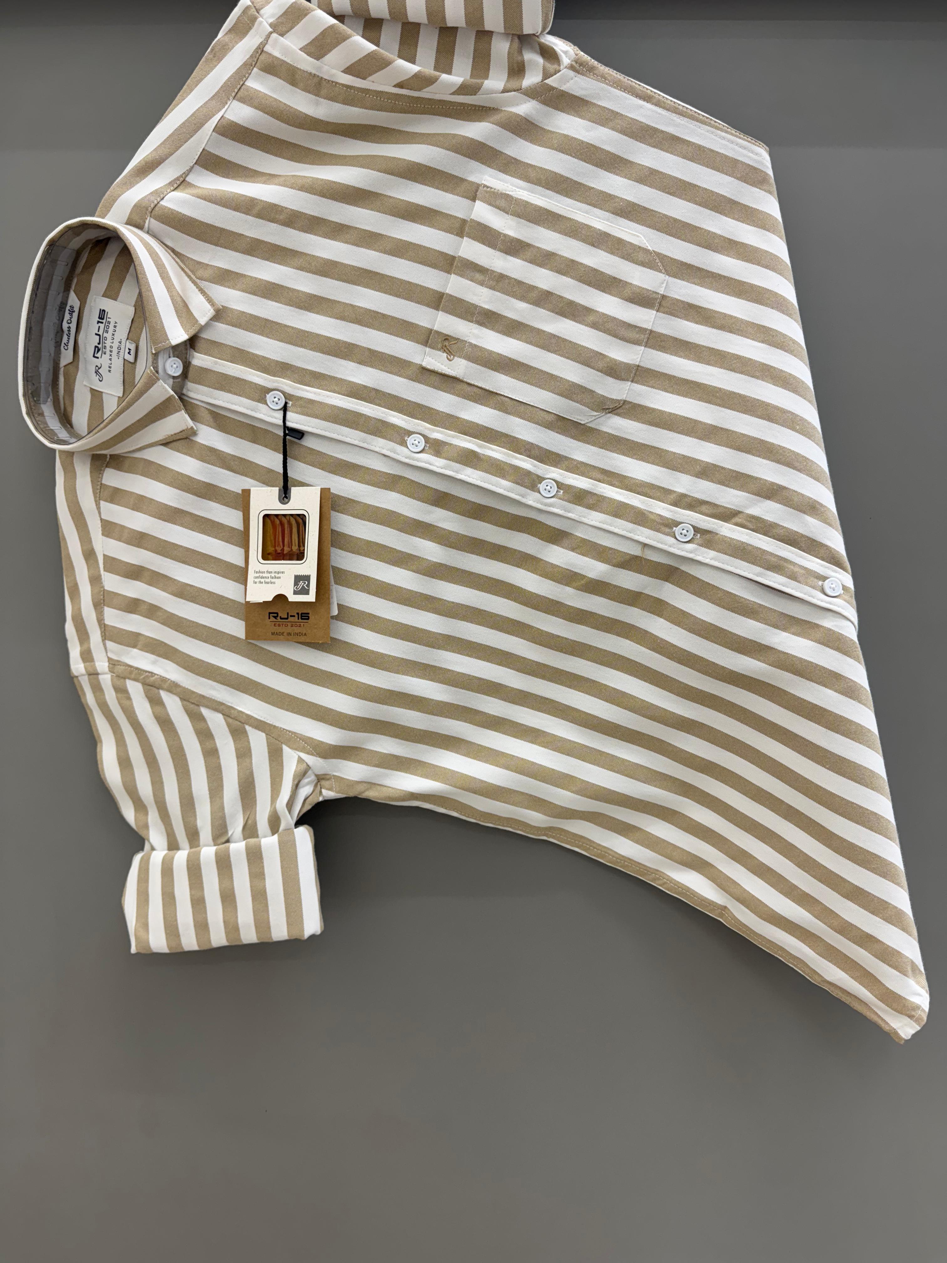 cream and white strip Shirt