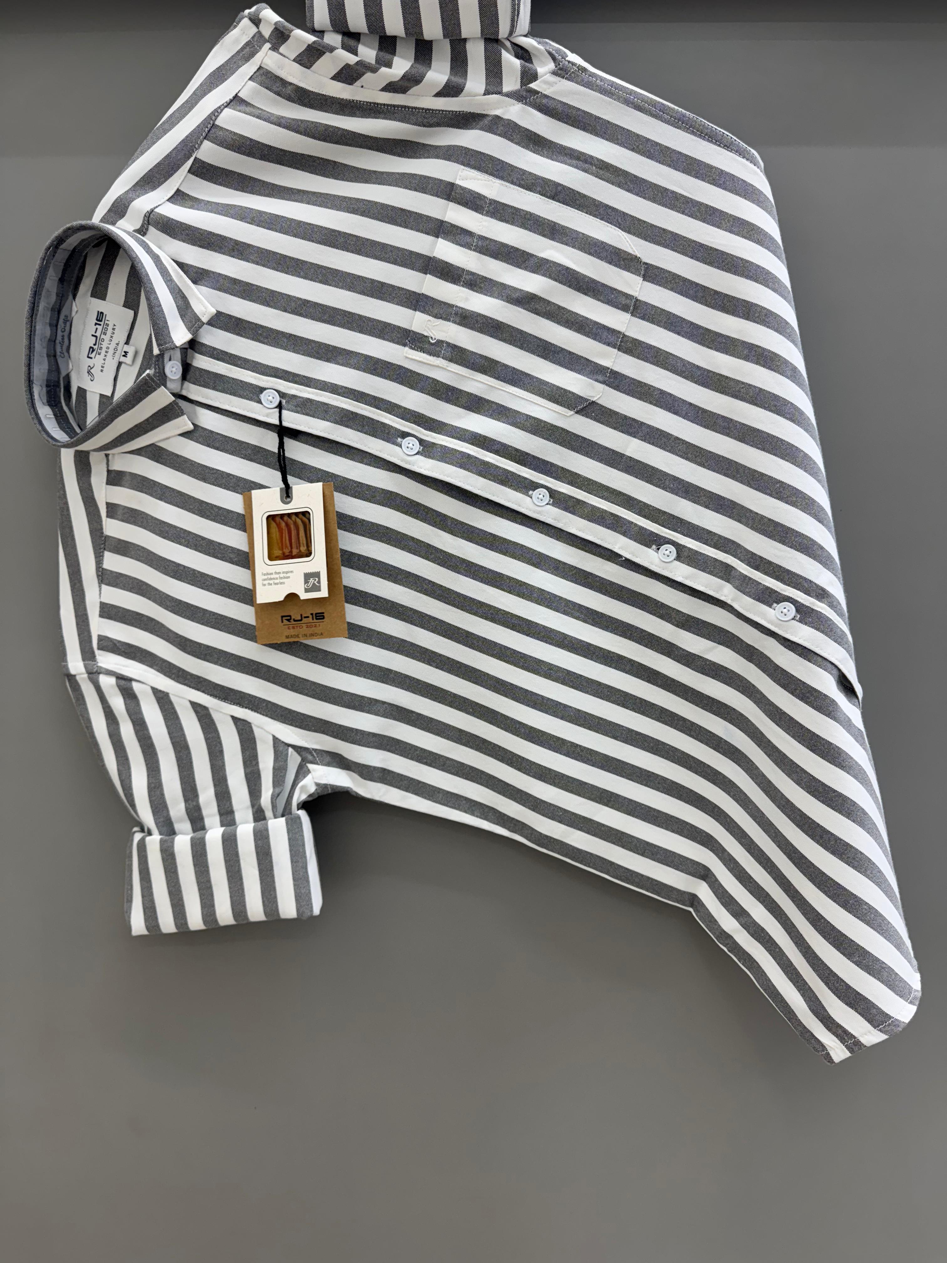 grey and white strip Shirt