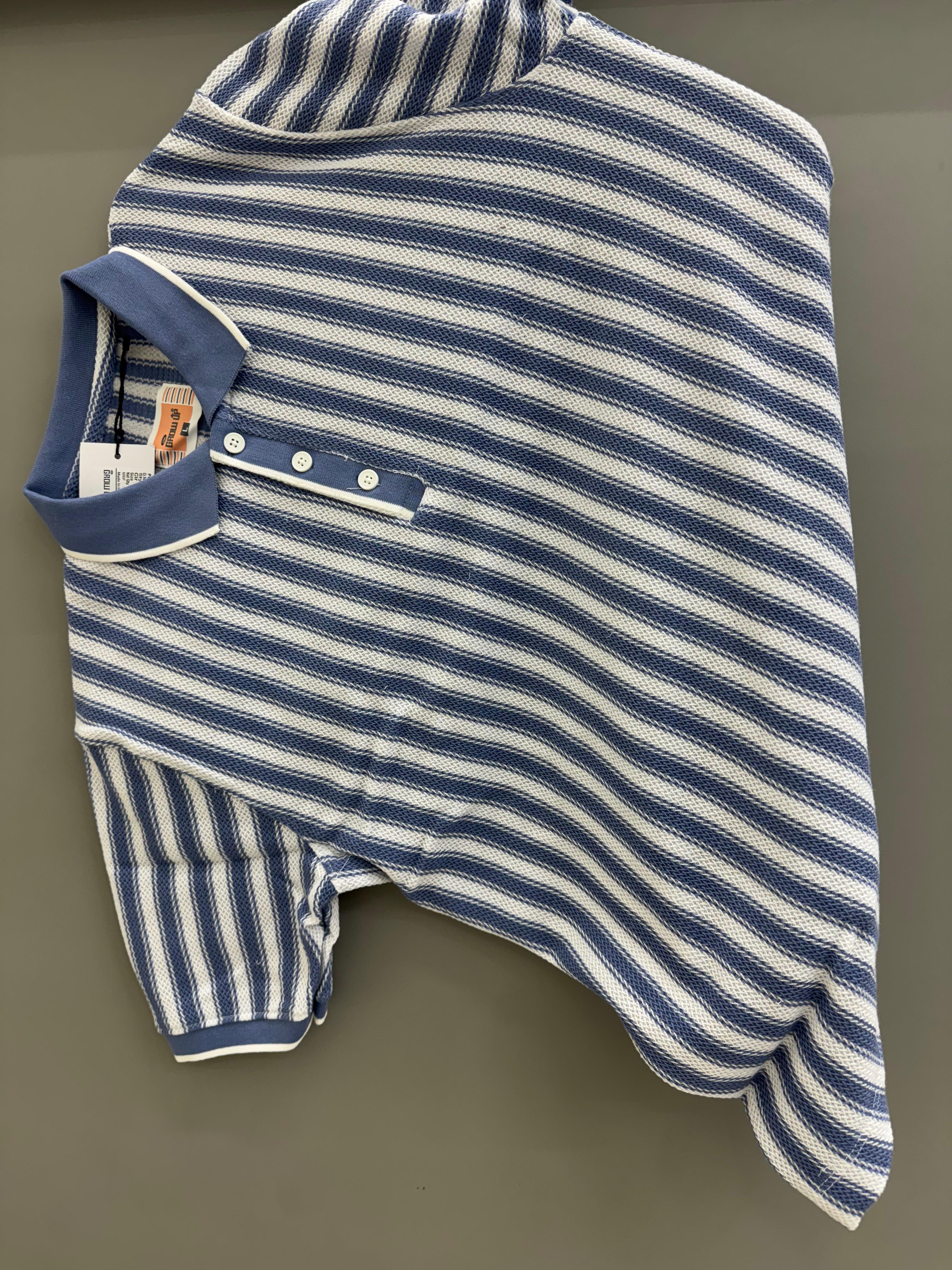 light blue strip collar  H/S  T-shirts