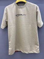 Drop Sholder cream Printed T-shirts
