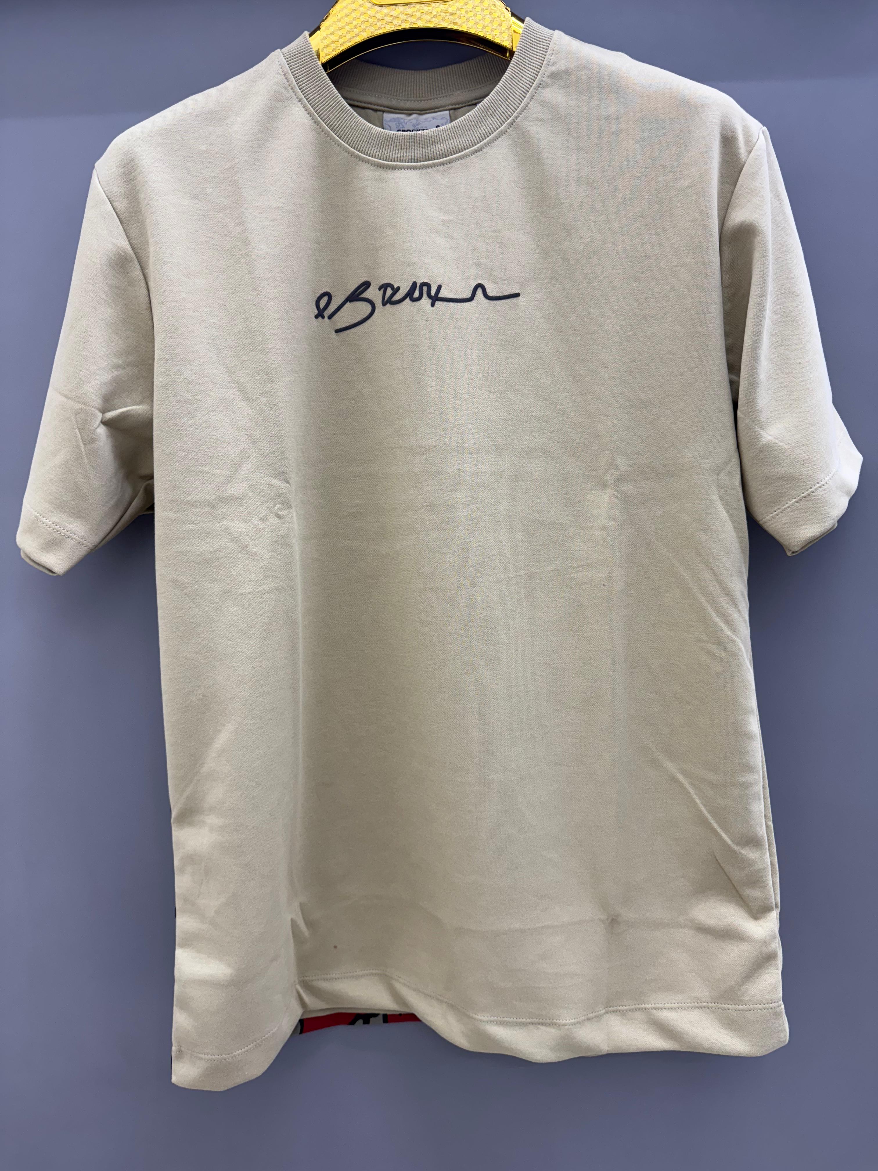 Drop Sholder cream Printed T-shirts