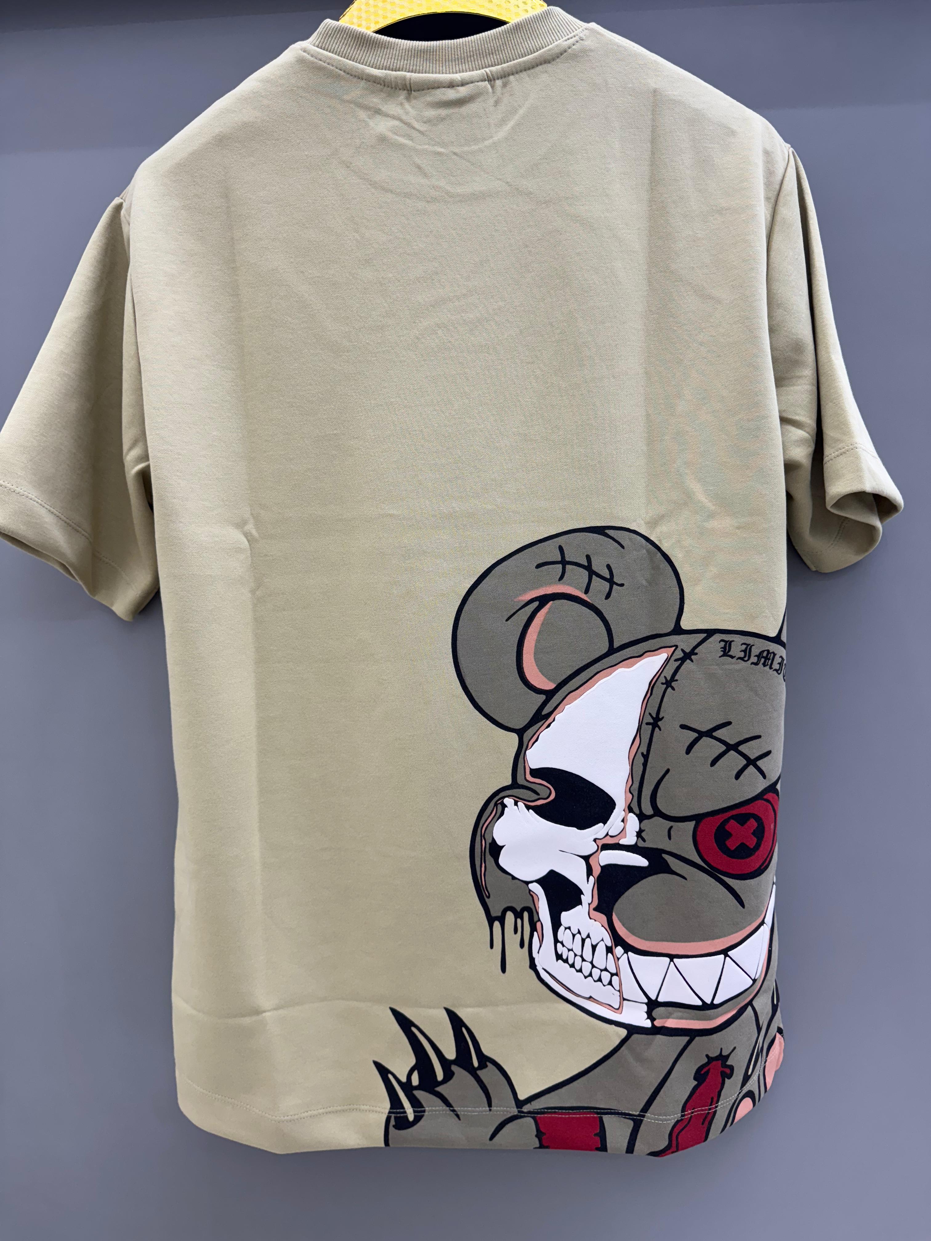 Drop Sholder cream Printed T-shirts