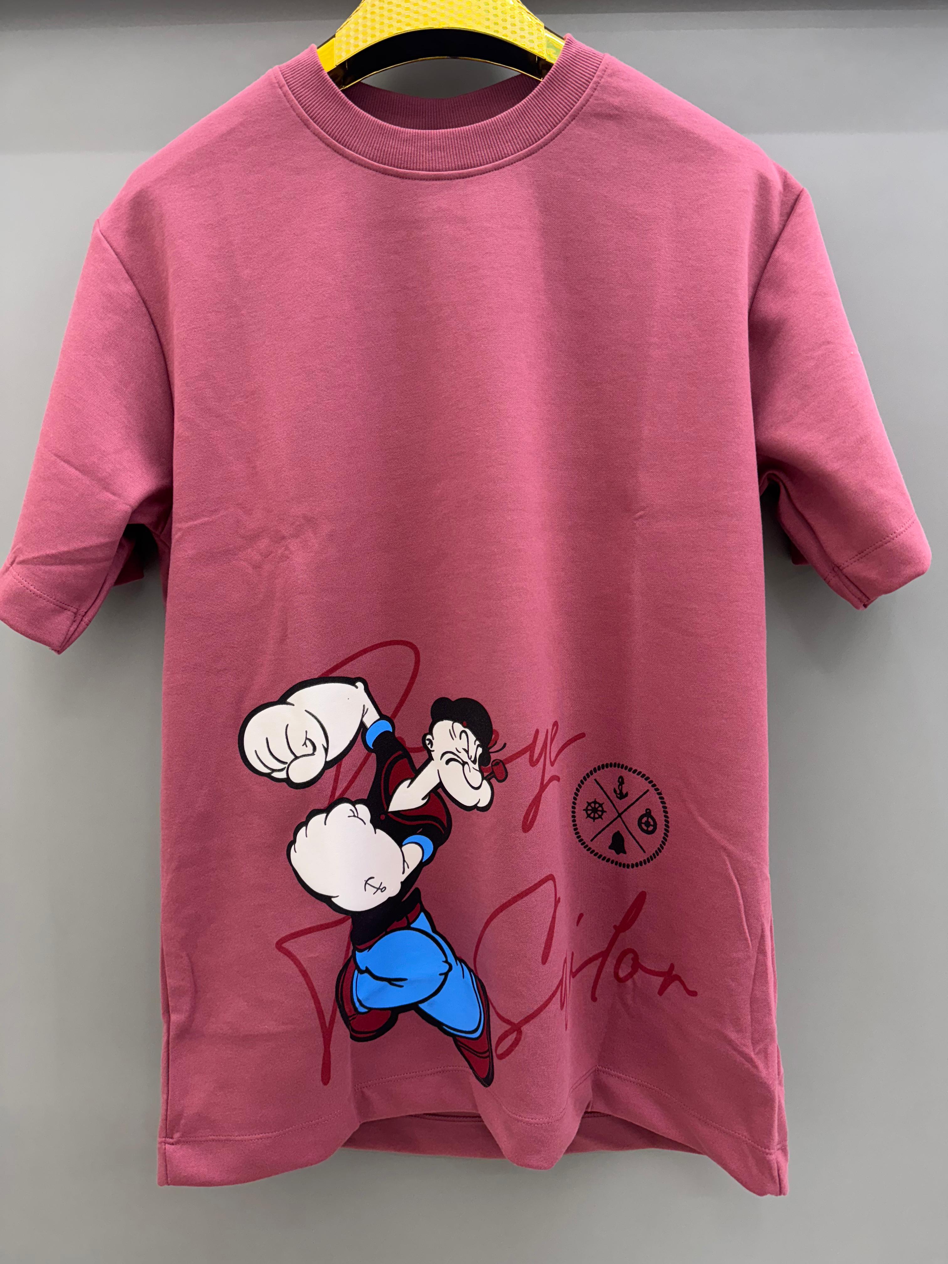 Drop Sholder Pink Printed T-shirts
