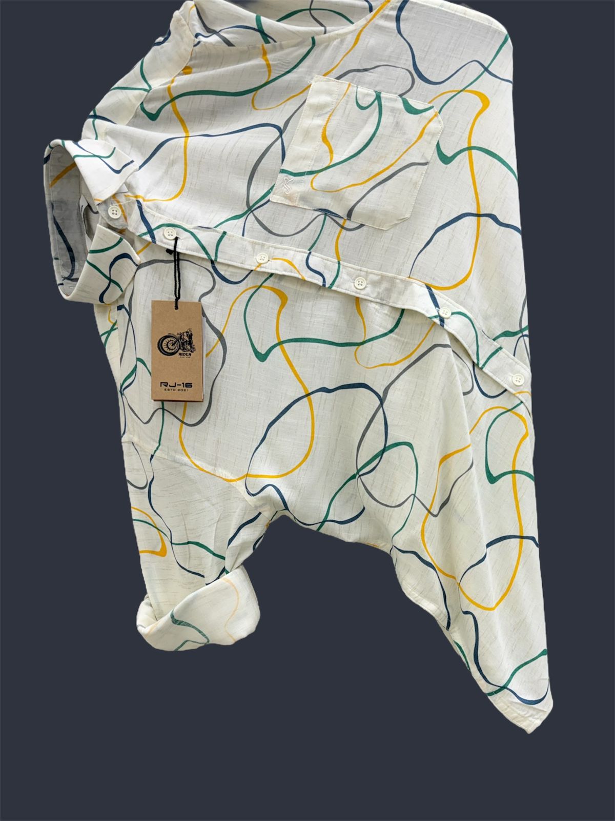 Linen yellow Printed