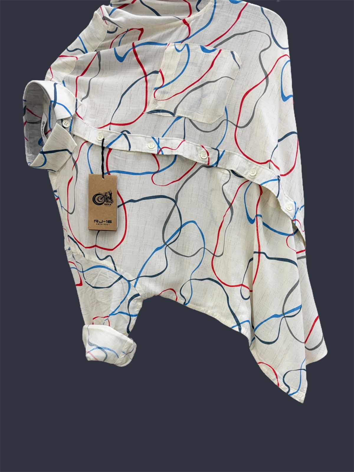 Linen red Printed