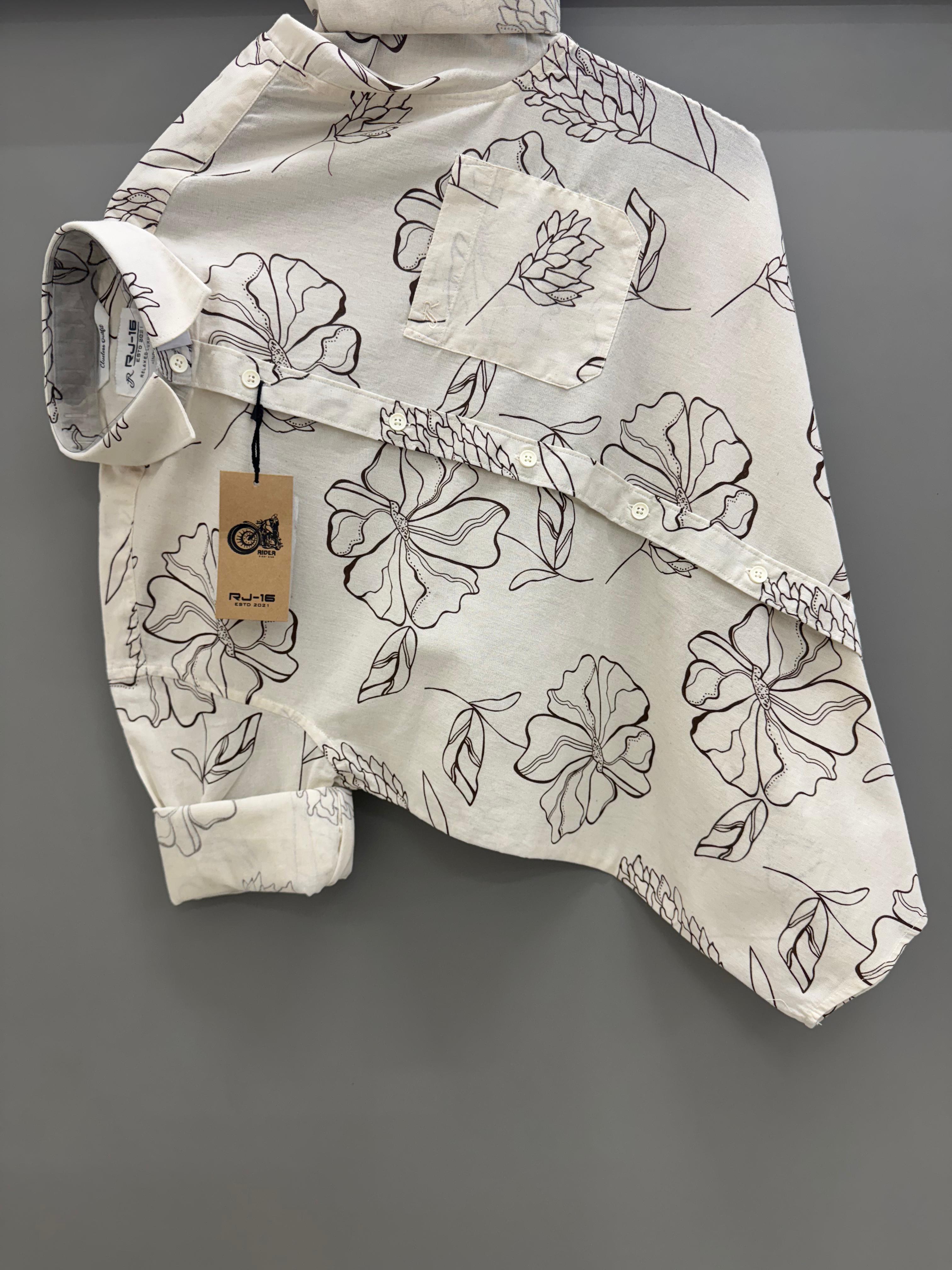 white with maroon flower print