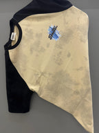 Drop Sholder cream black back Print