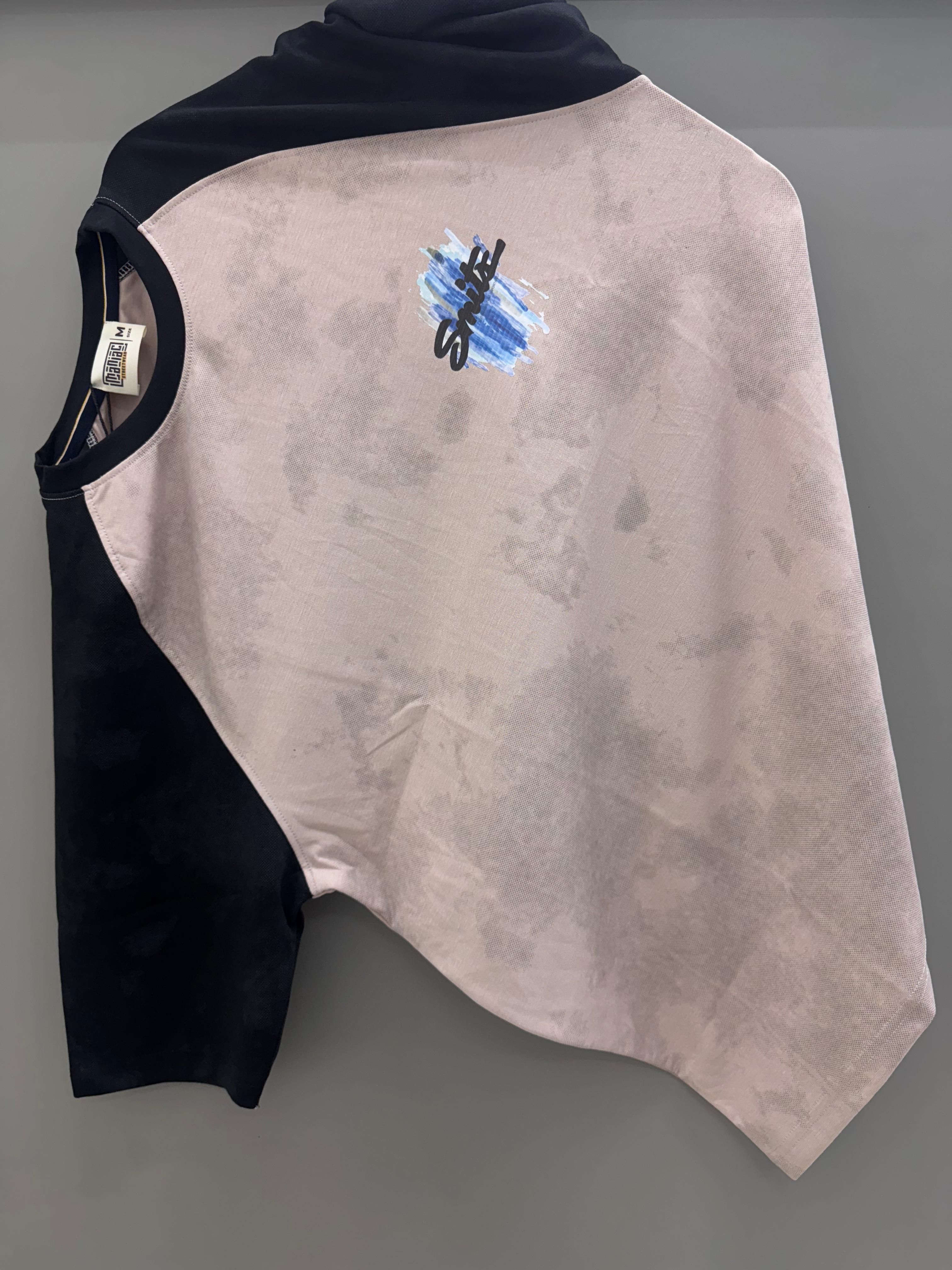 Drop Sholder pink black back Print