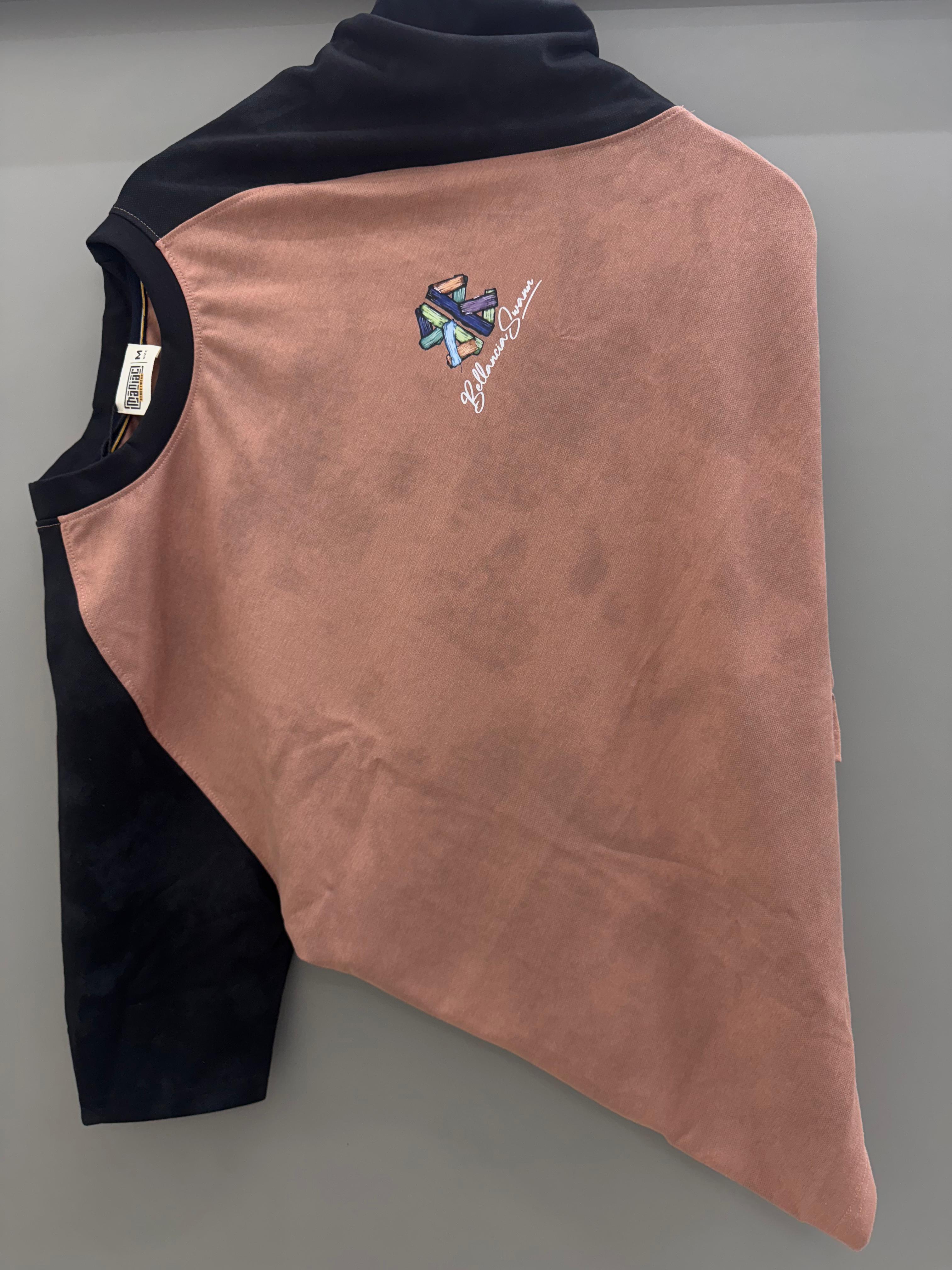 Drop Sholder orange black back Print
