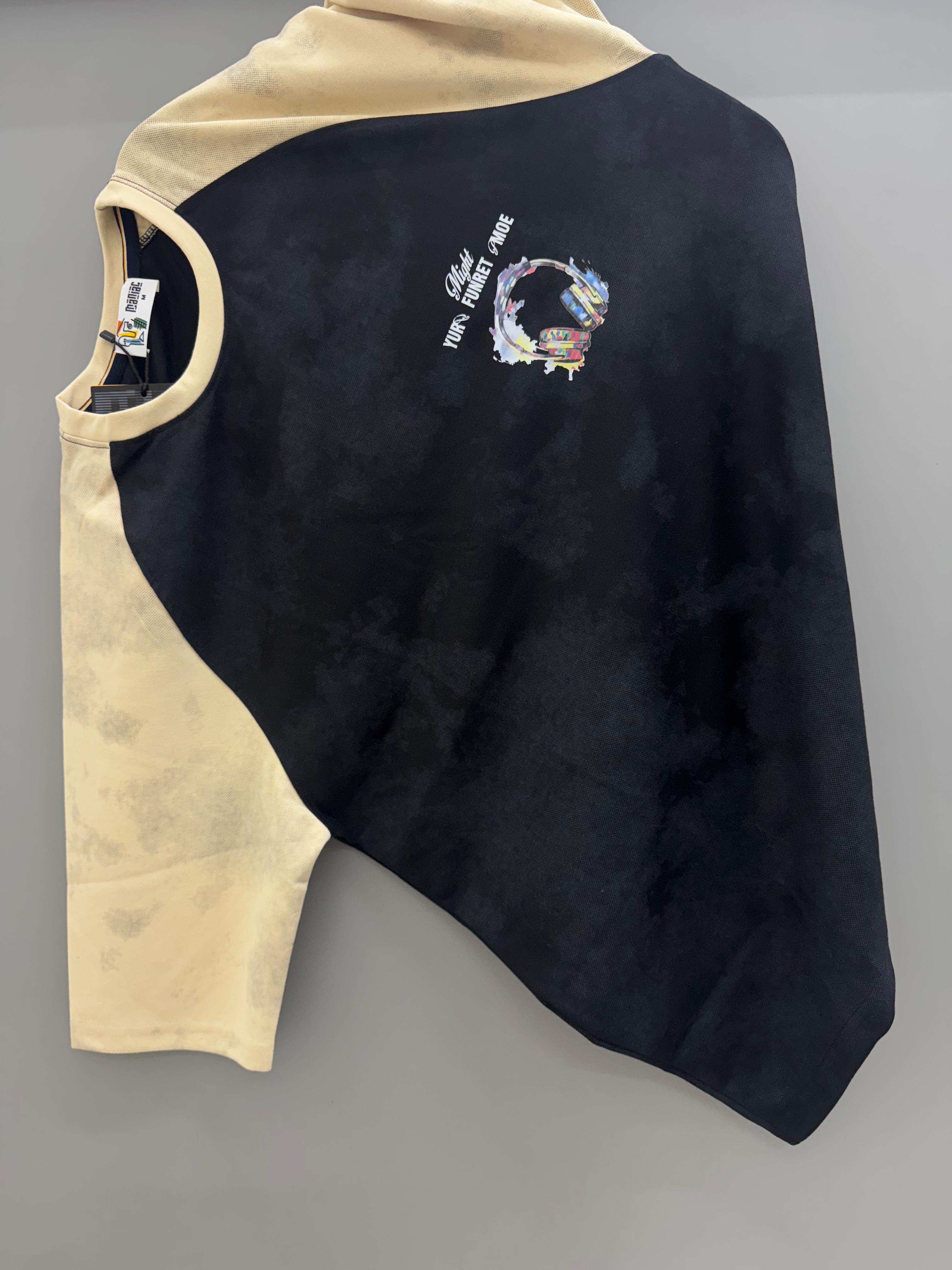 Drop Sholder black yellow back Print