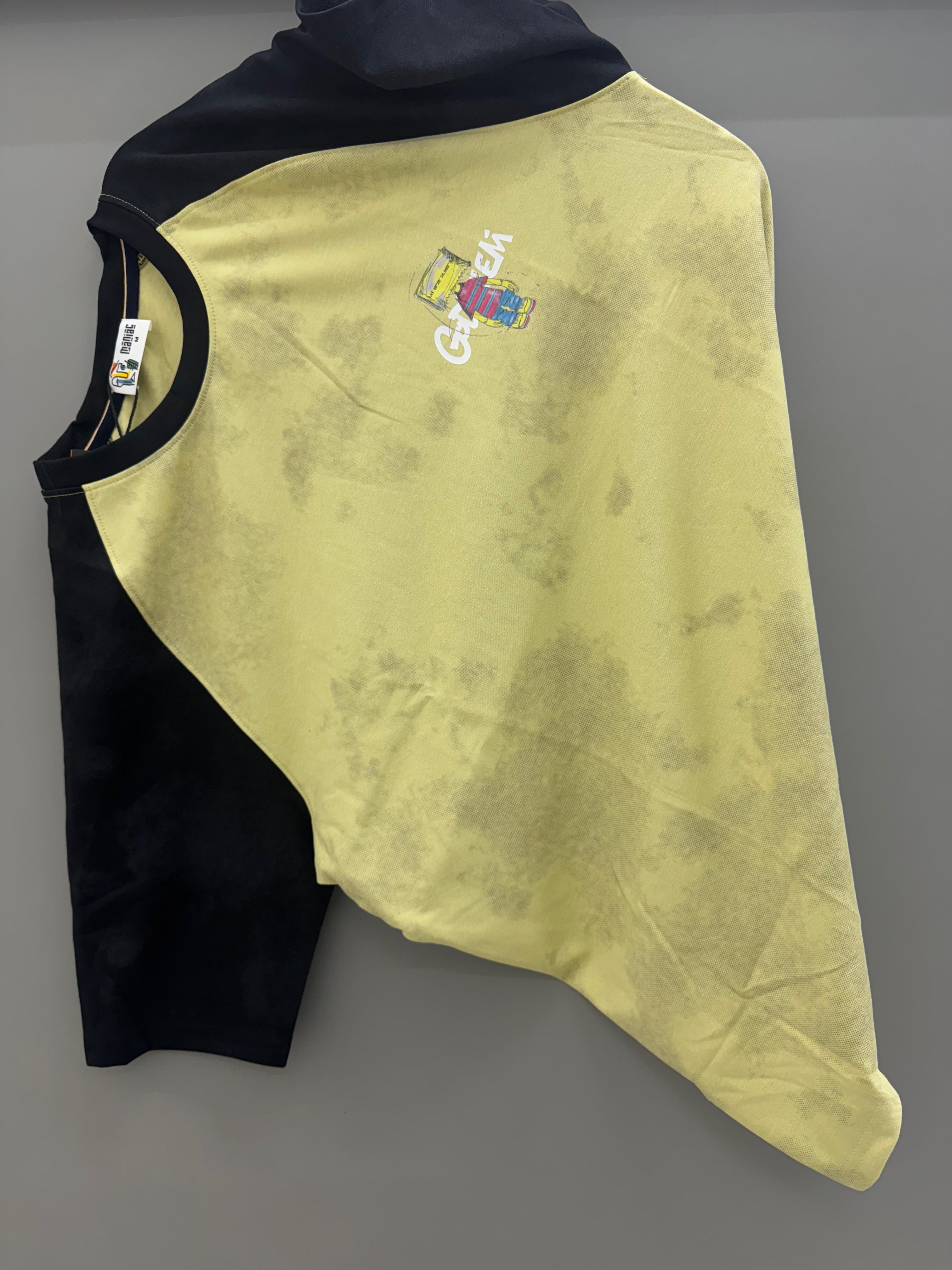 Drop Sholder yellow black back Print