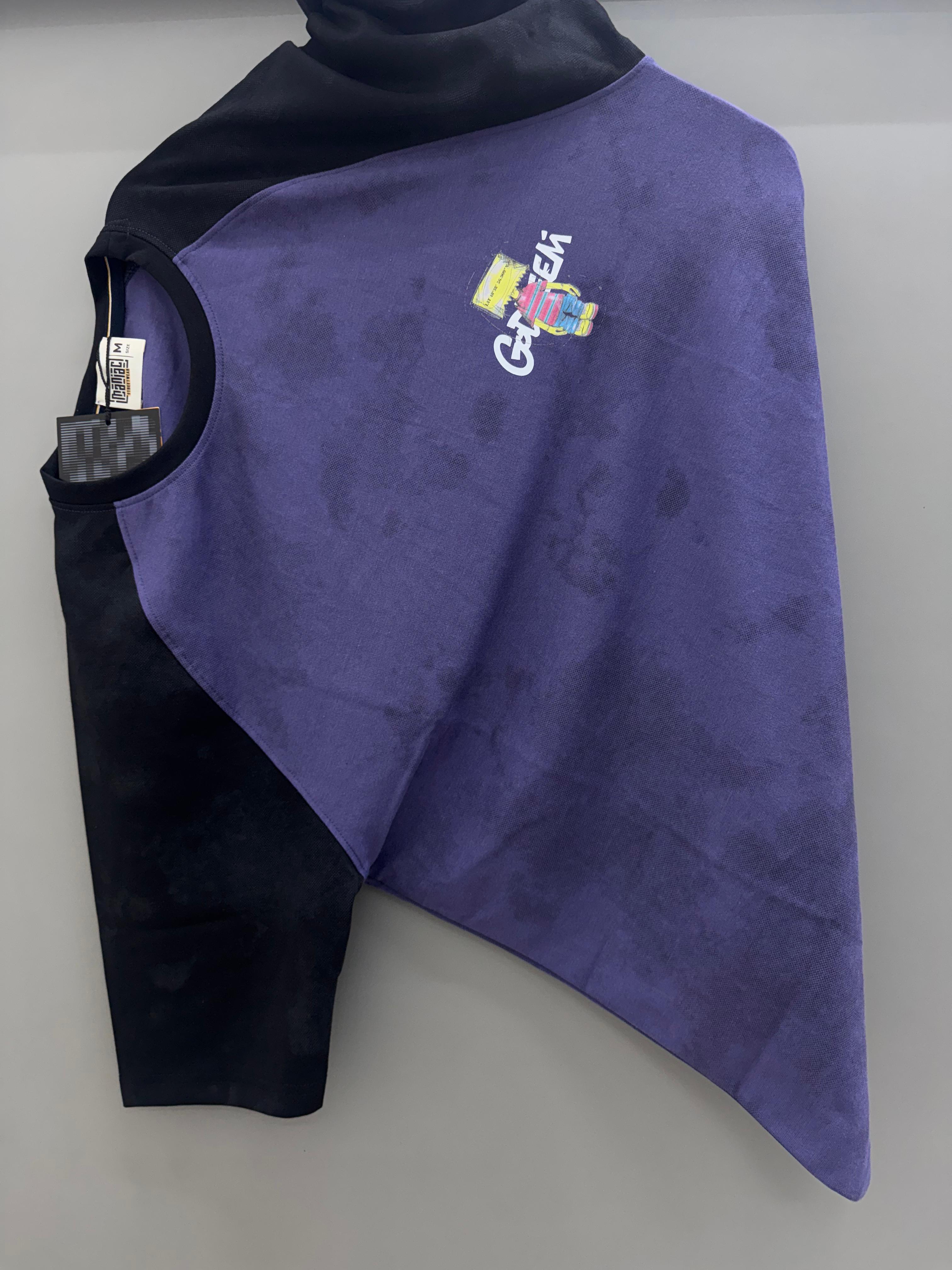 Drop Sholder purpal black back Print