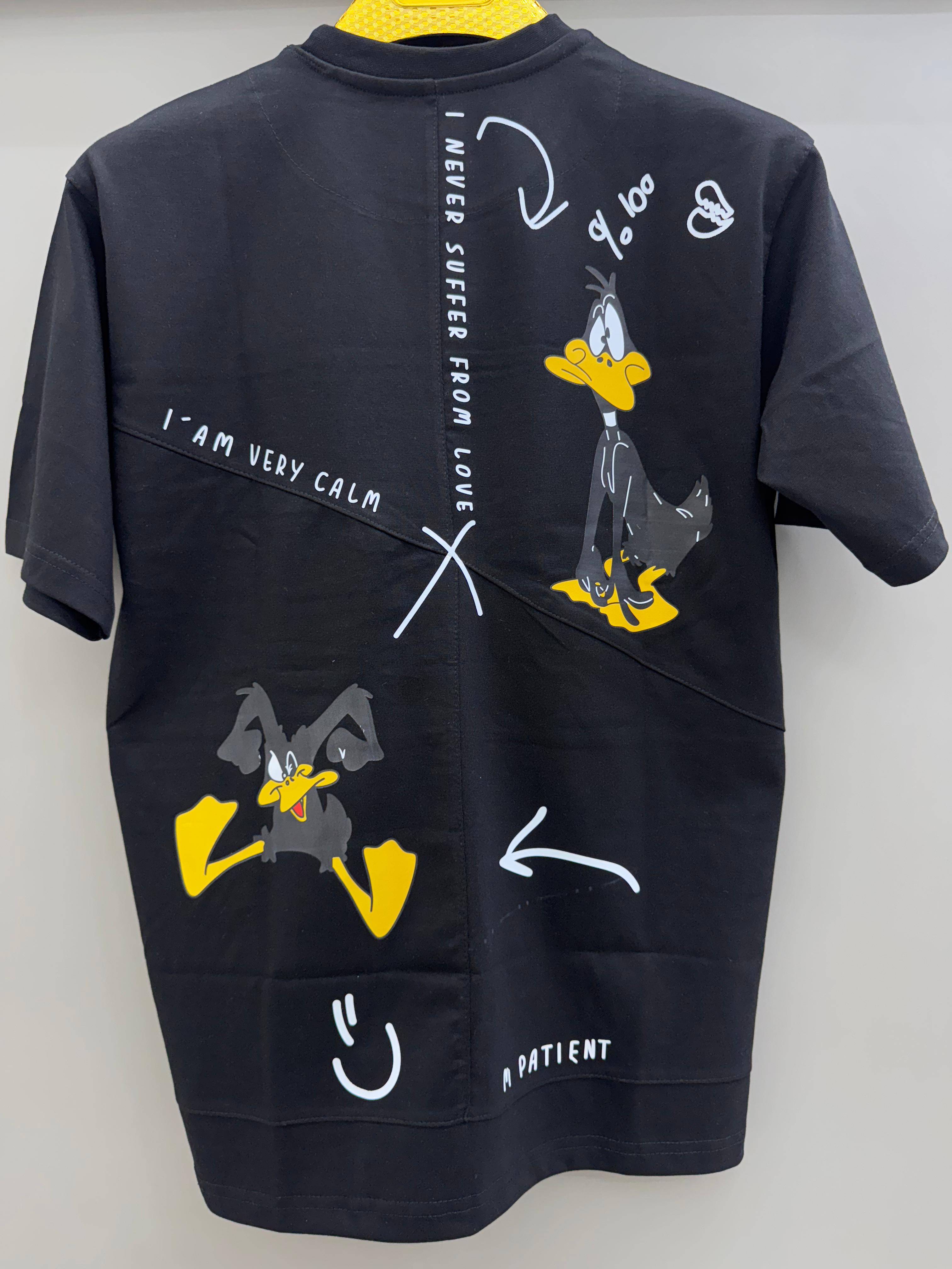 Round Neck black print T-shirts