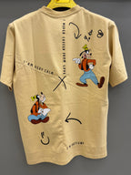 Round Neck cream print T-shirts