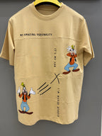Round Neck cream print T-shirts