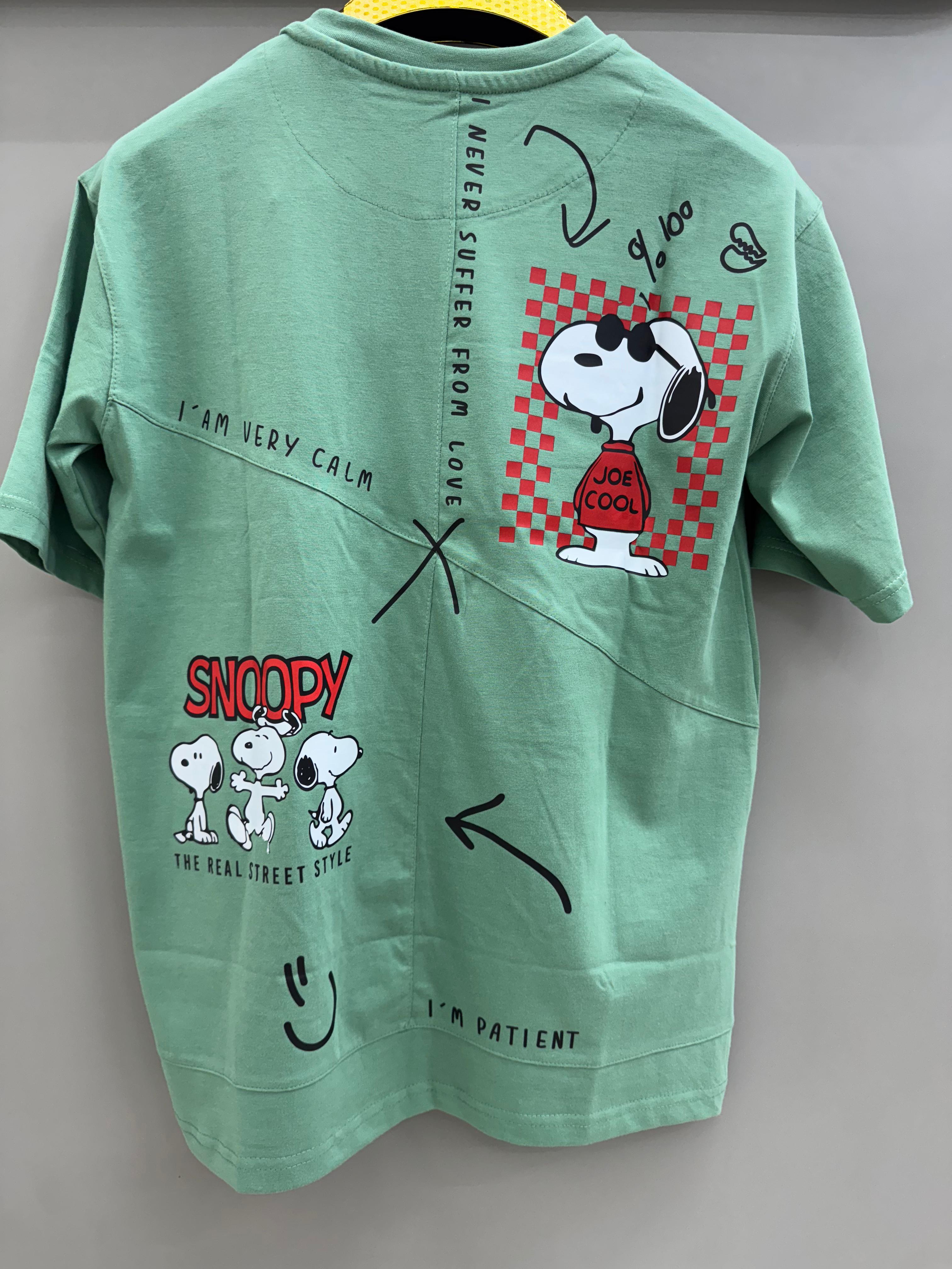 Round Neck green print T-shirts