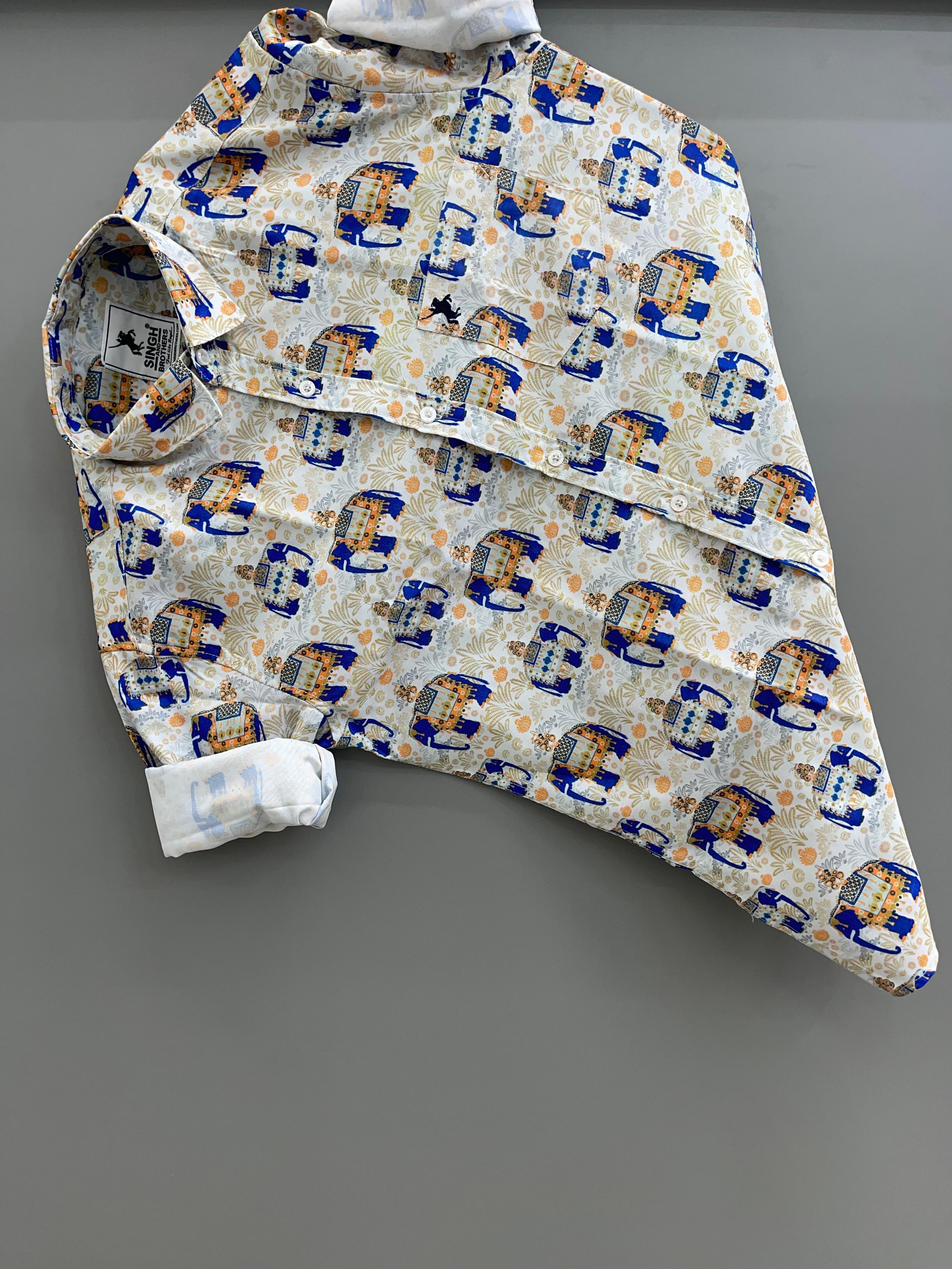 blue elephant printed