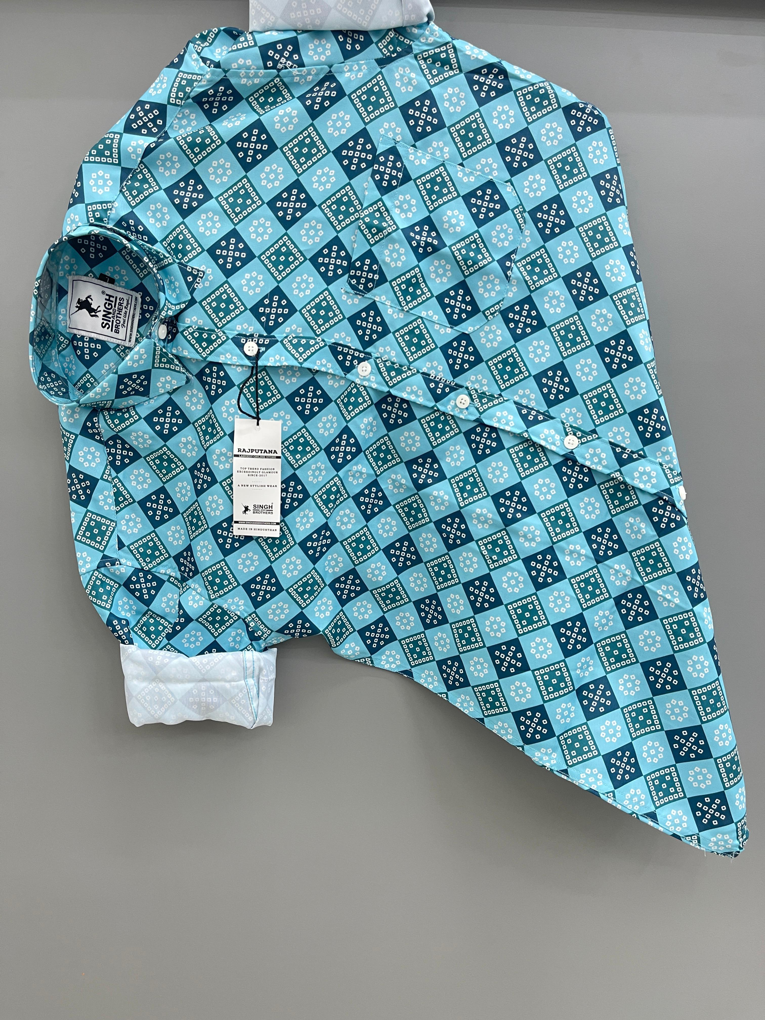 blue bandhni printed