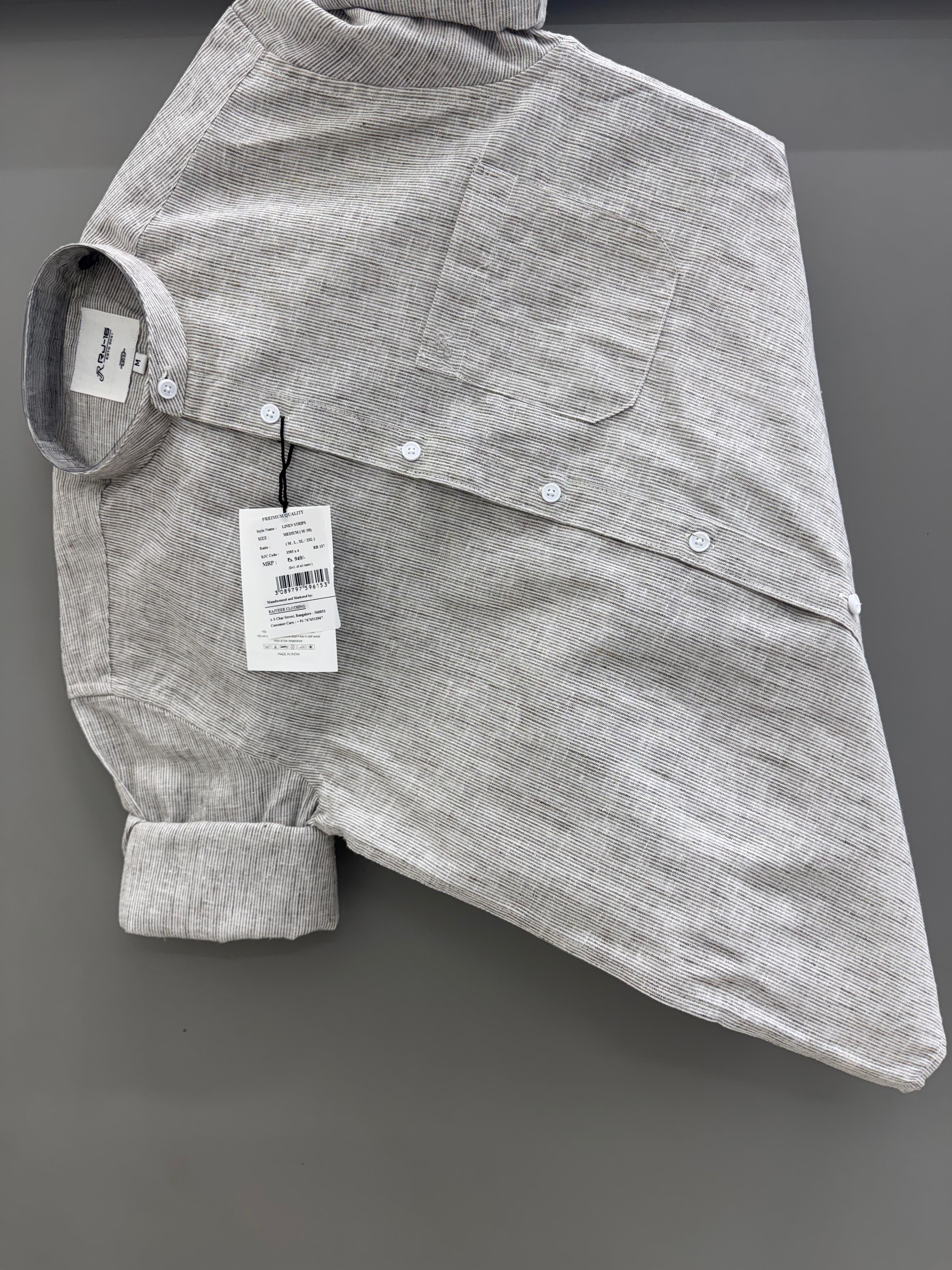 linen strip chinese collar