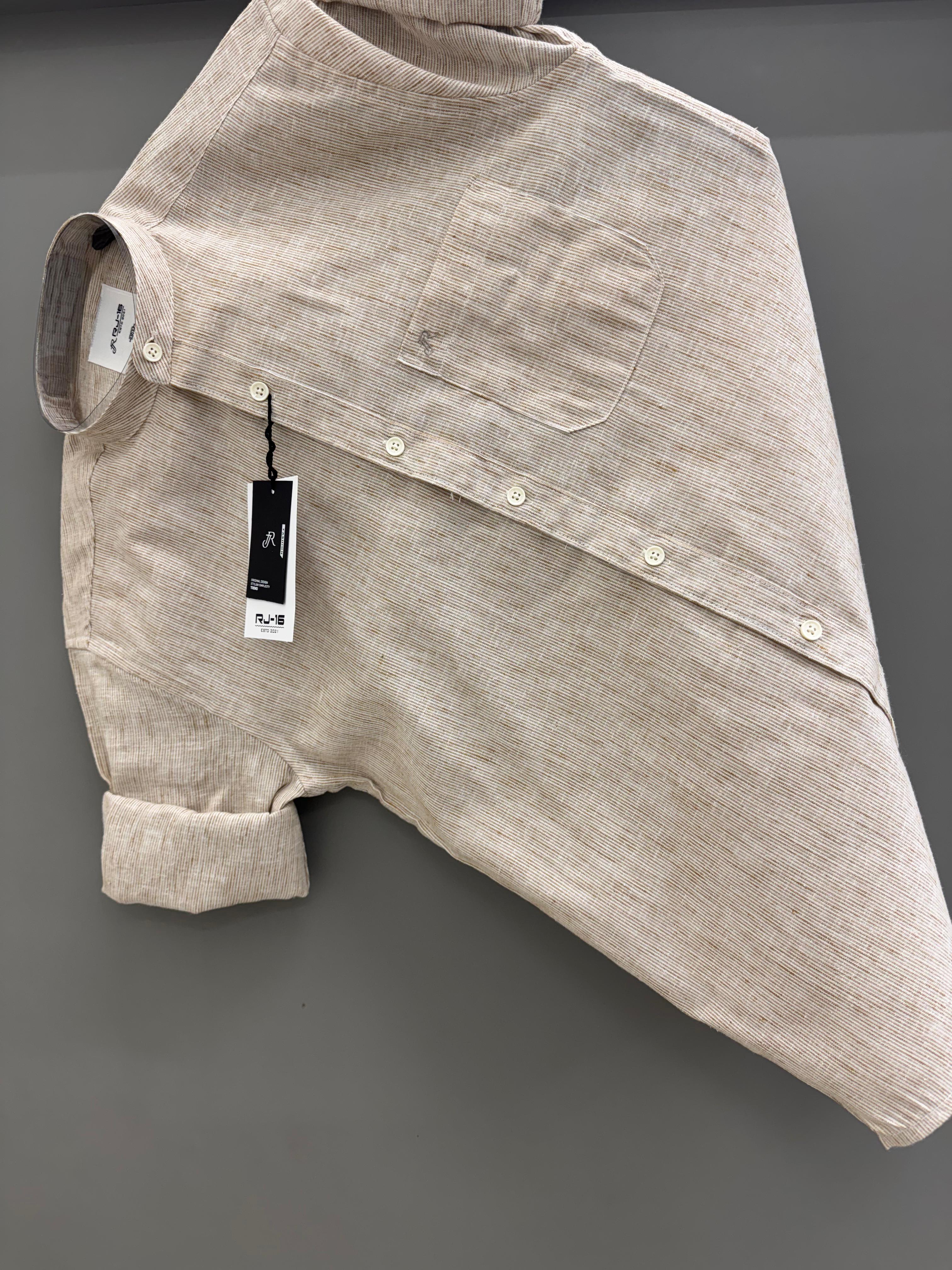 linen strip chinese collar