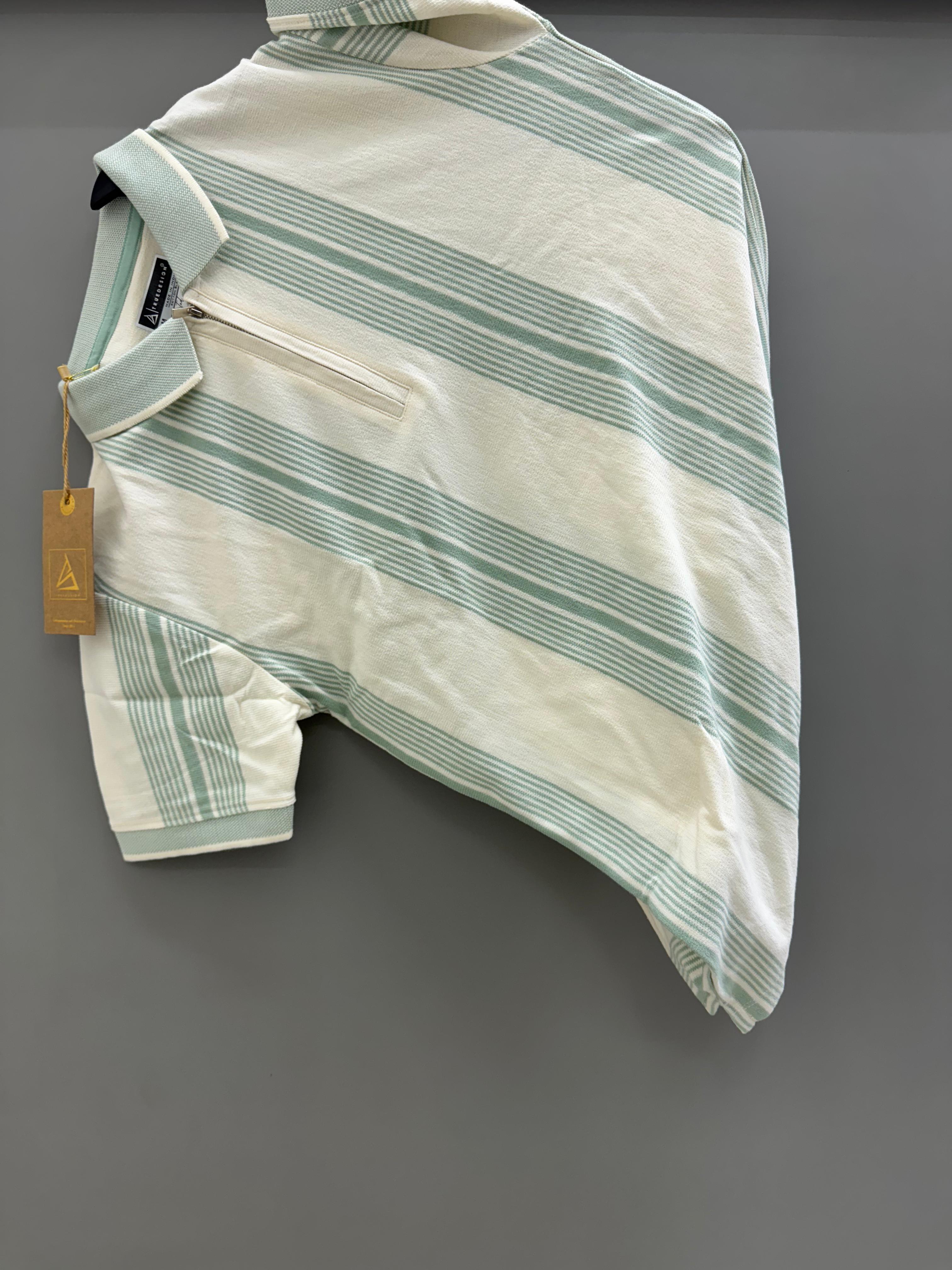 green strip collar T-shirts