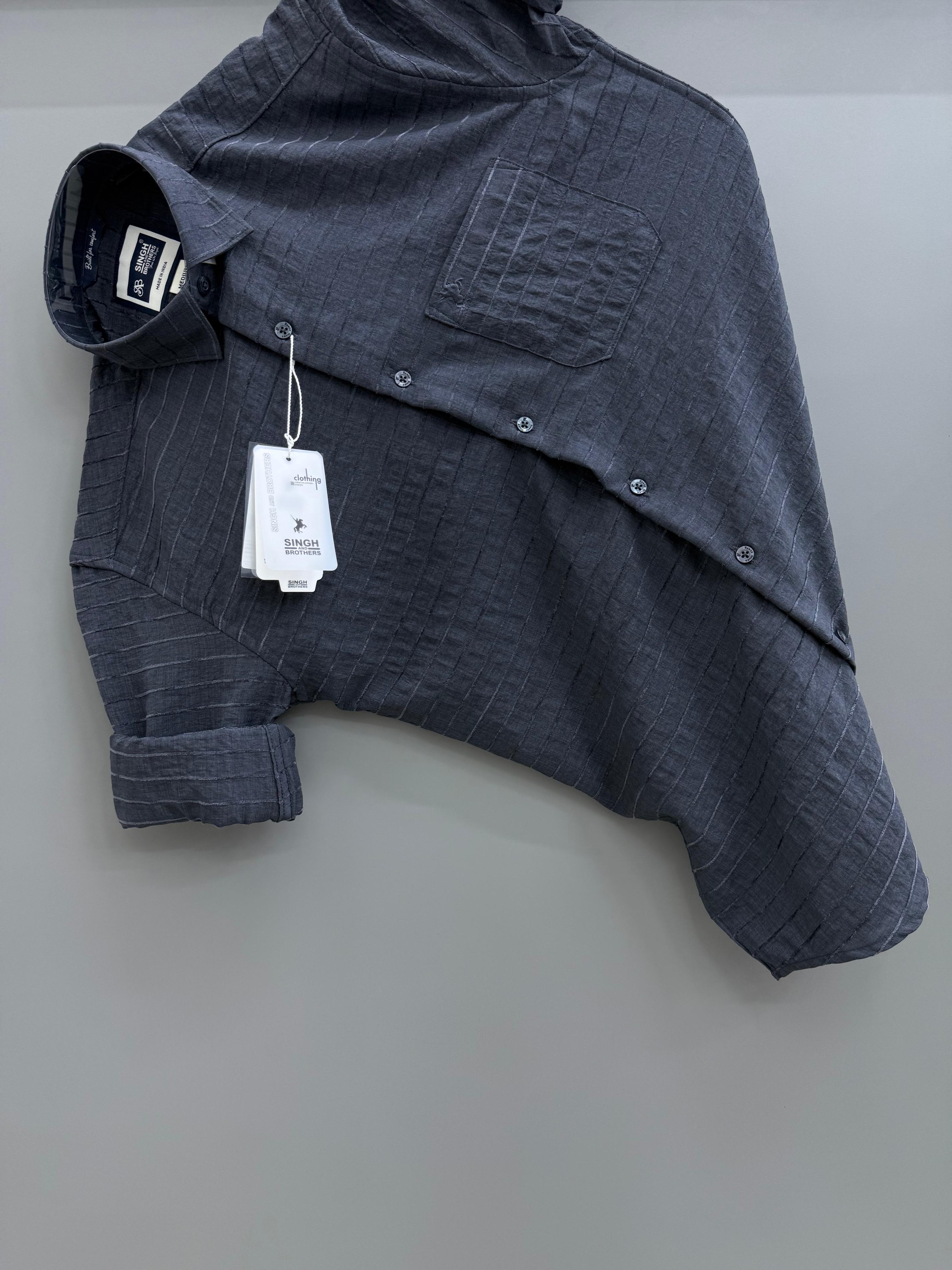 Imported jacquard Grey Strip