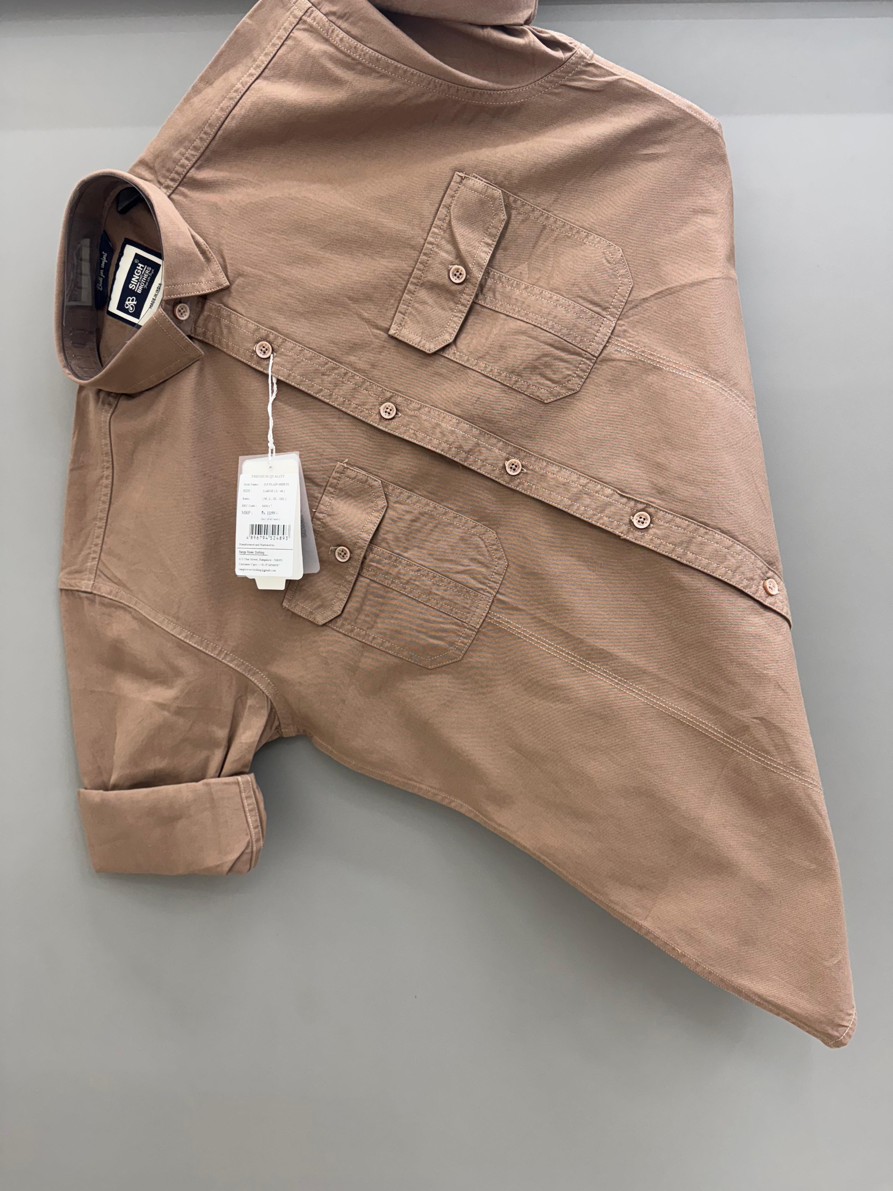 Double pocket dusty rose shirt