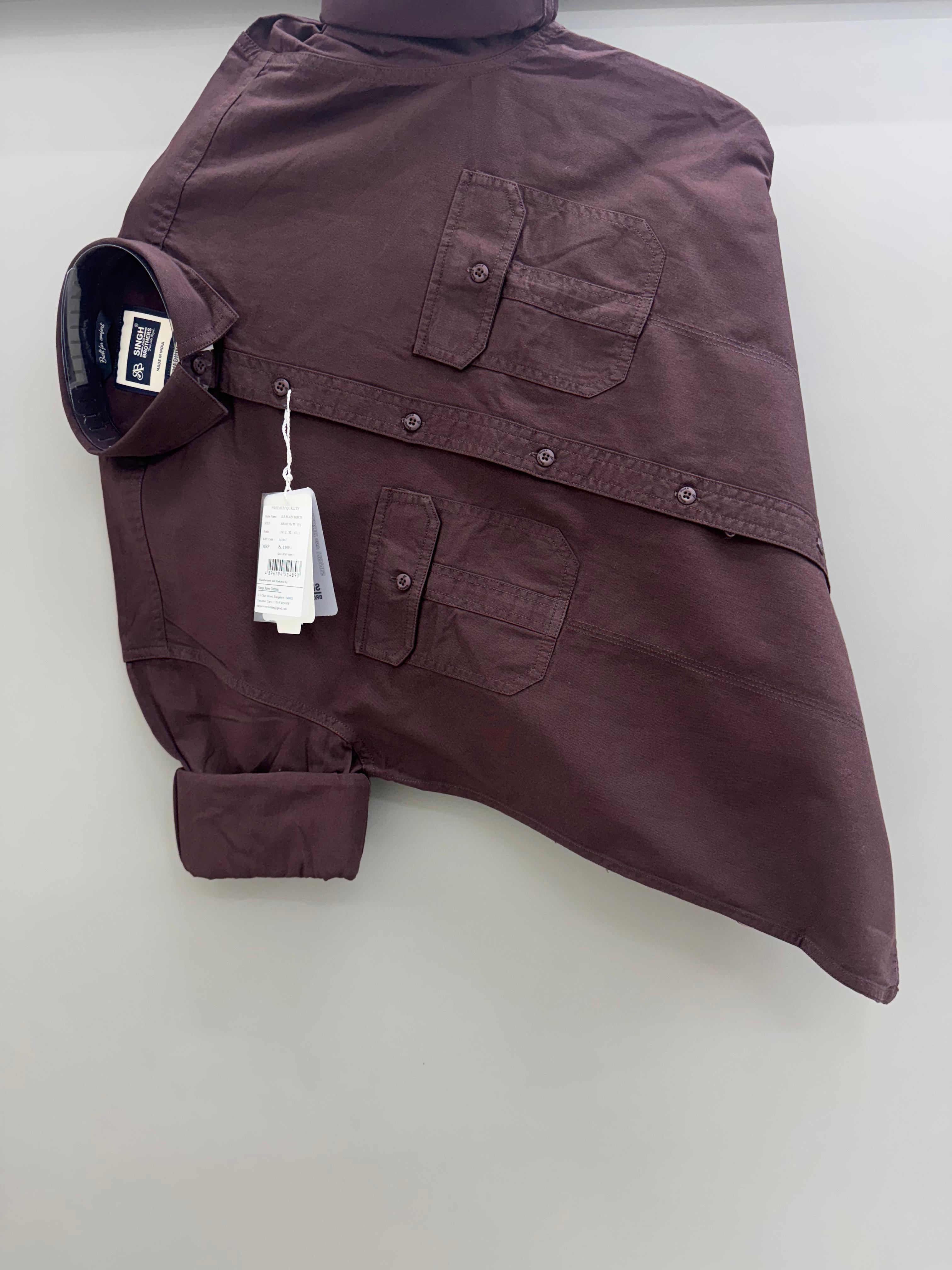 Double pocket brown shirt