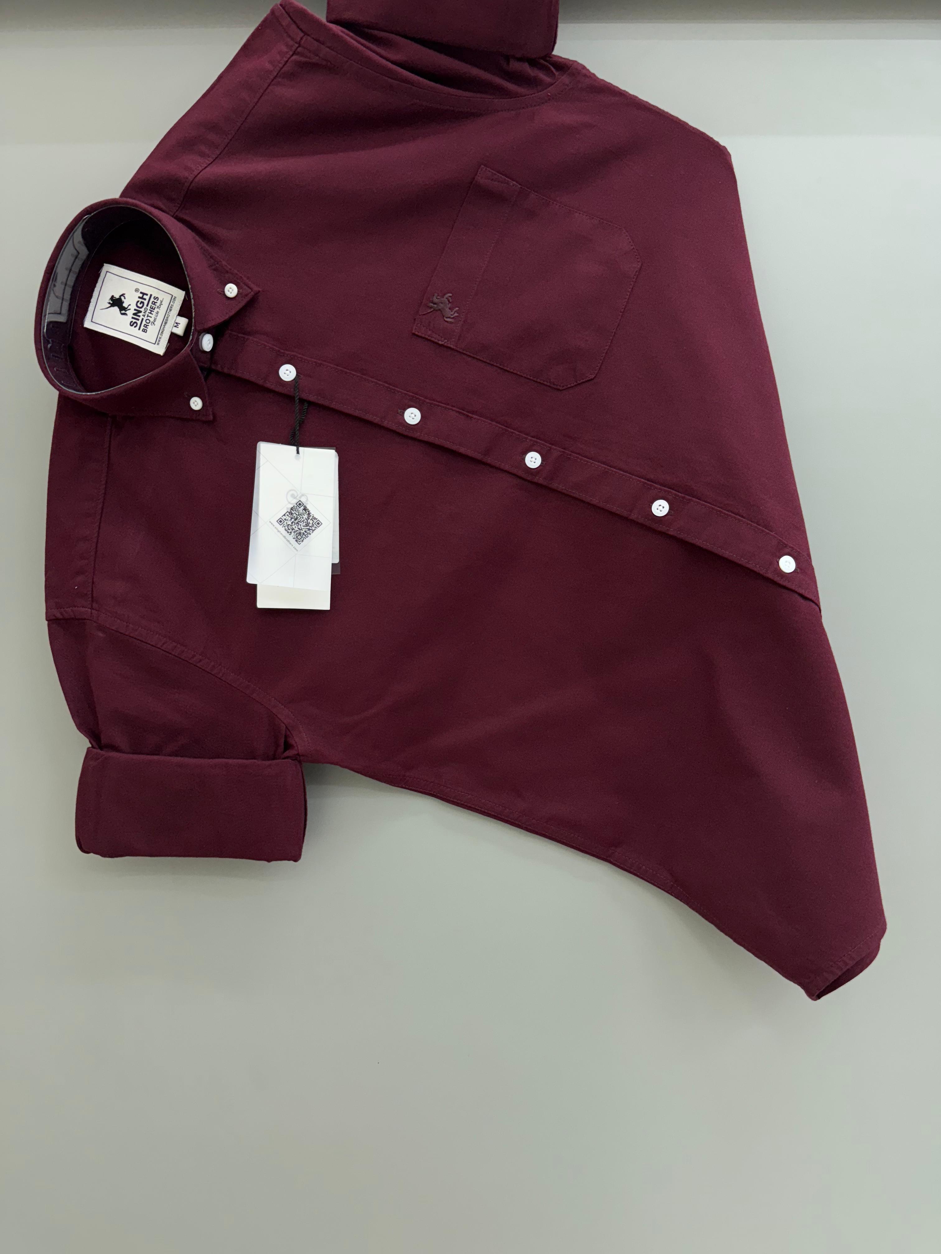 Cotton Oxford BD- maroon