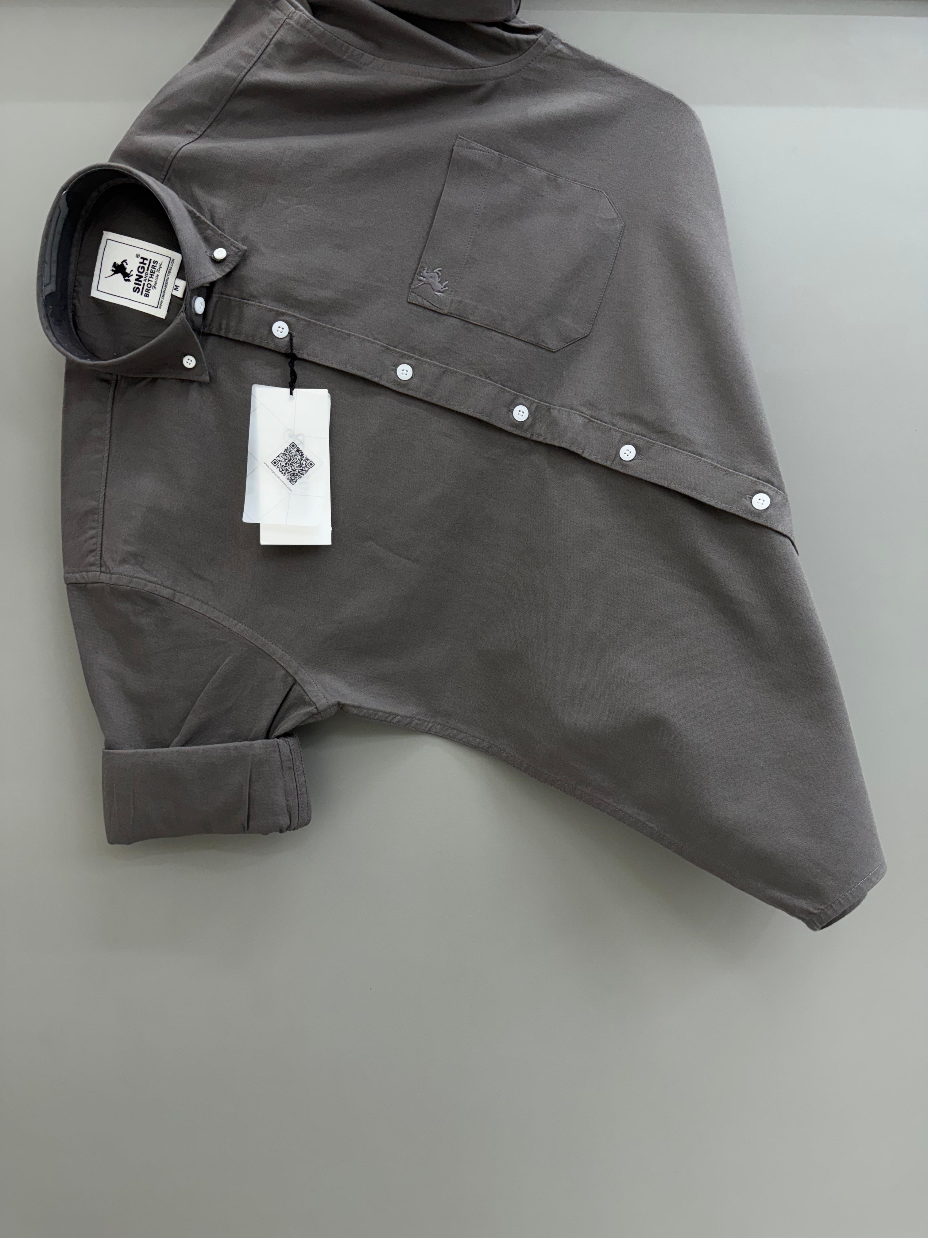 Cotton Oxford BD- Charcoal Brown