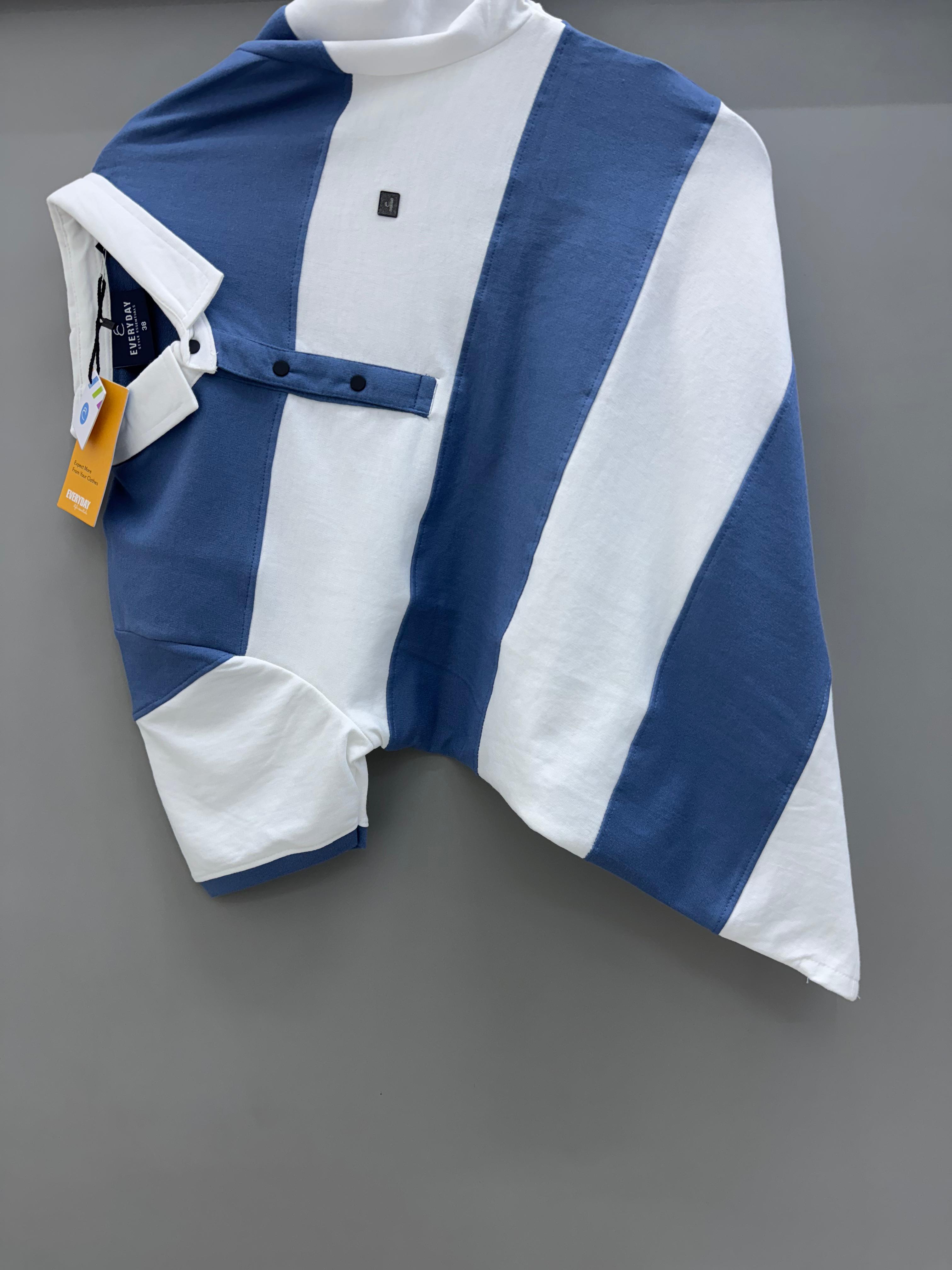 blue strip collar T-shirts