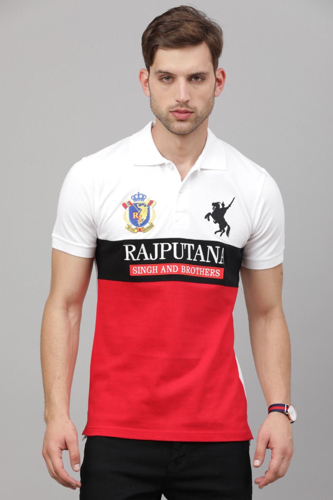 white Polo H/S Rajputana T-shirt