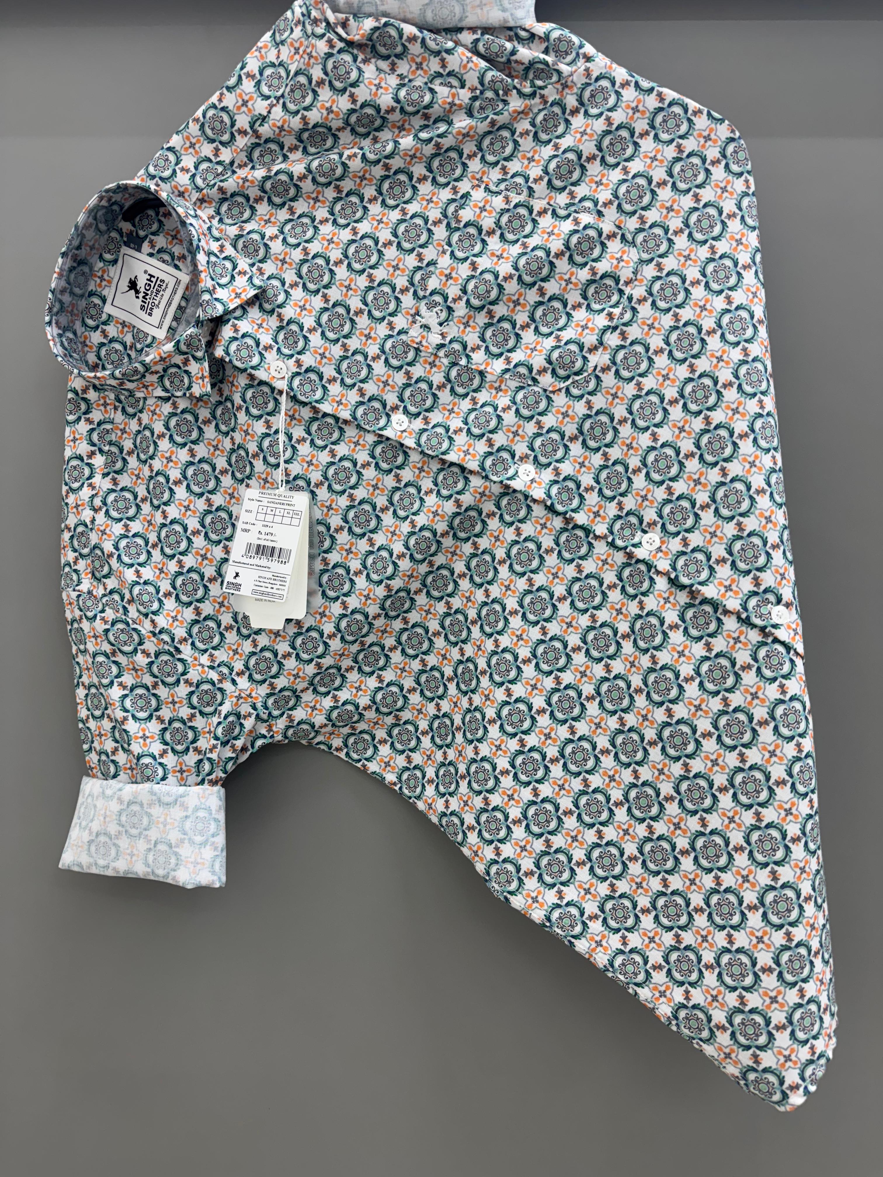 Green orange printed